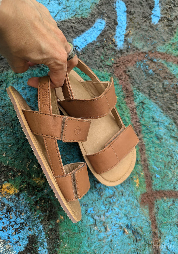 Sandale Barefoot din piele - Natrix Hazelnut