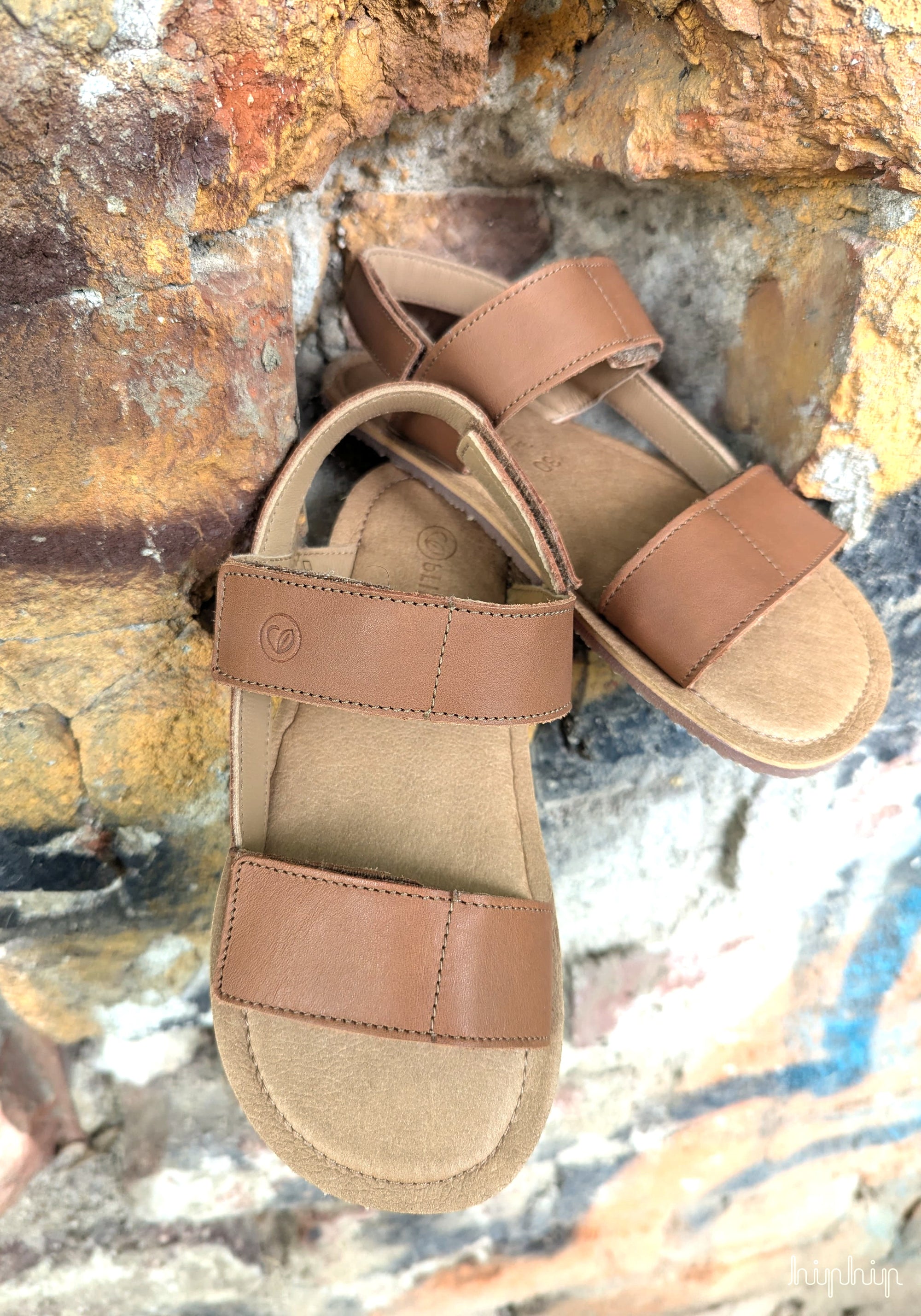 Sandale Barefoot din piele - Natrix Hazelnut