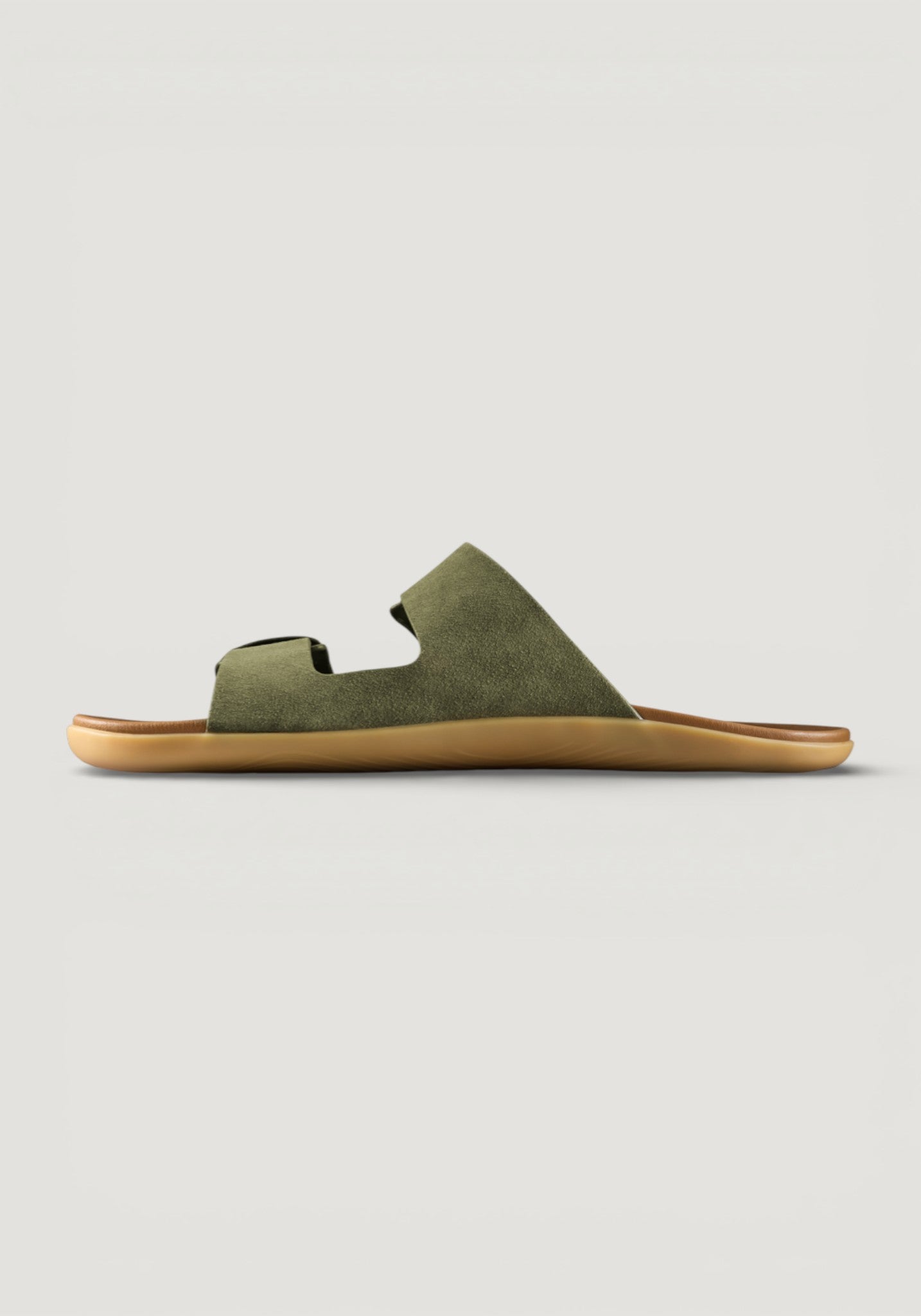 Sandale Barefoot din piele - Sensus Yin Slide Men Dark Olive