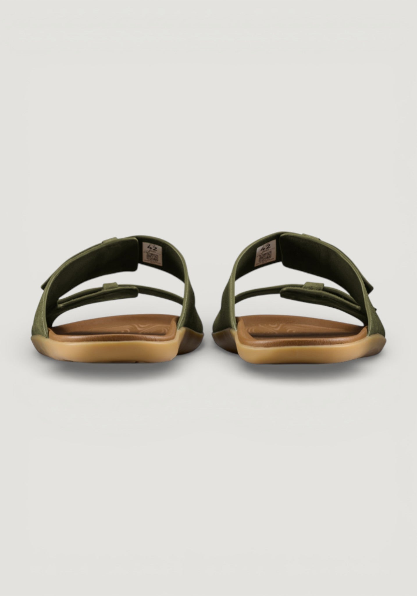 Sandale Barefoot din piele - Sensus Yin Slide Men Dark Olive