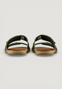 Sandale Barefoot din piele - Sensus Yin Slide Men Dark Olive