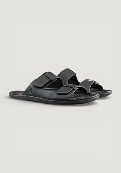 Sandale Barefoot din piele - Sensus Yin Slide Women Obsidian