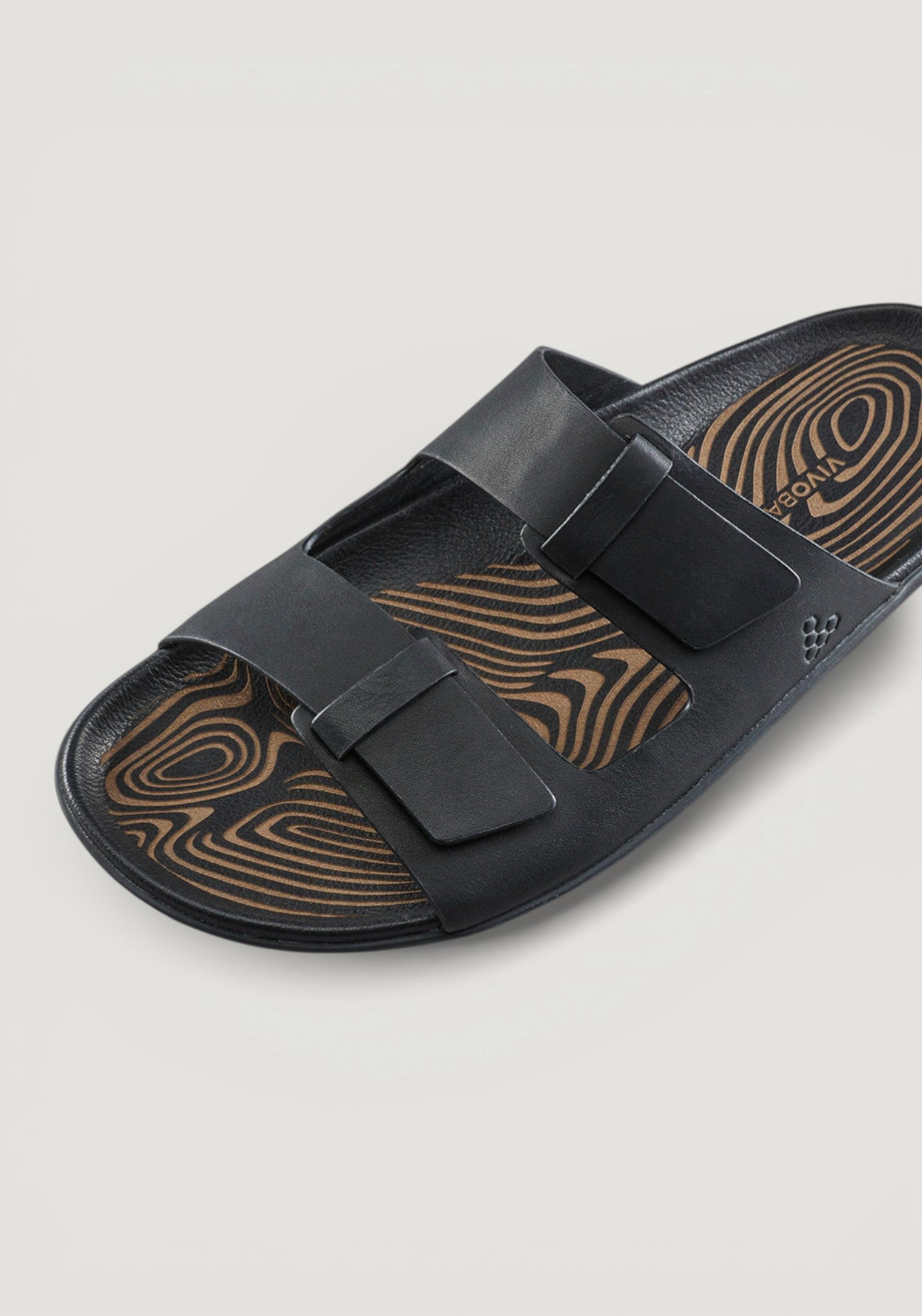 Sandale Barefoot din piele - Sensus Yin Slide Women Obsidian