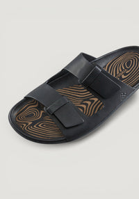 Sandale Barefoot din piele - Sensus Yin Slide Women Obsidian