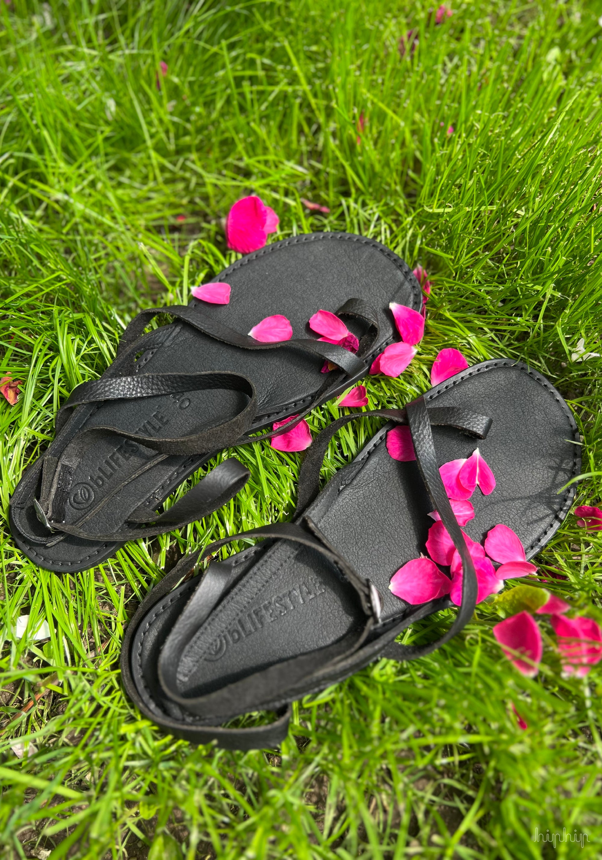 Sandale Barefoot din piele - Sunny Style Black