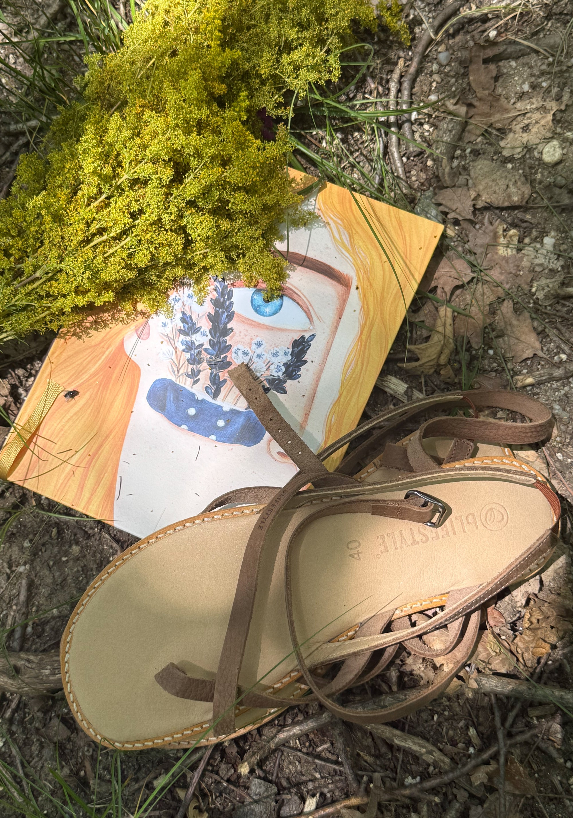 Sandale Barefoot din piele - Sunny Style Hazelnut