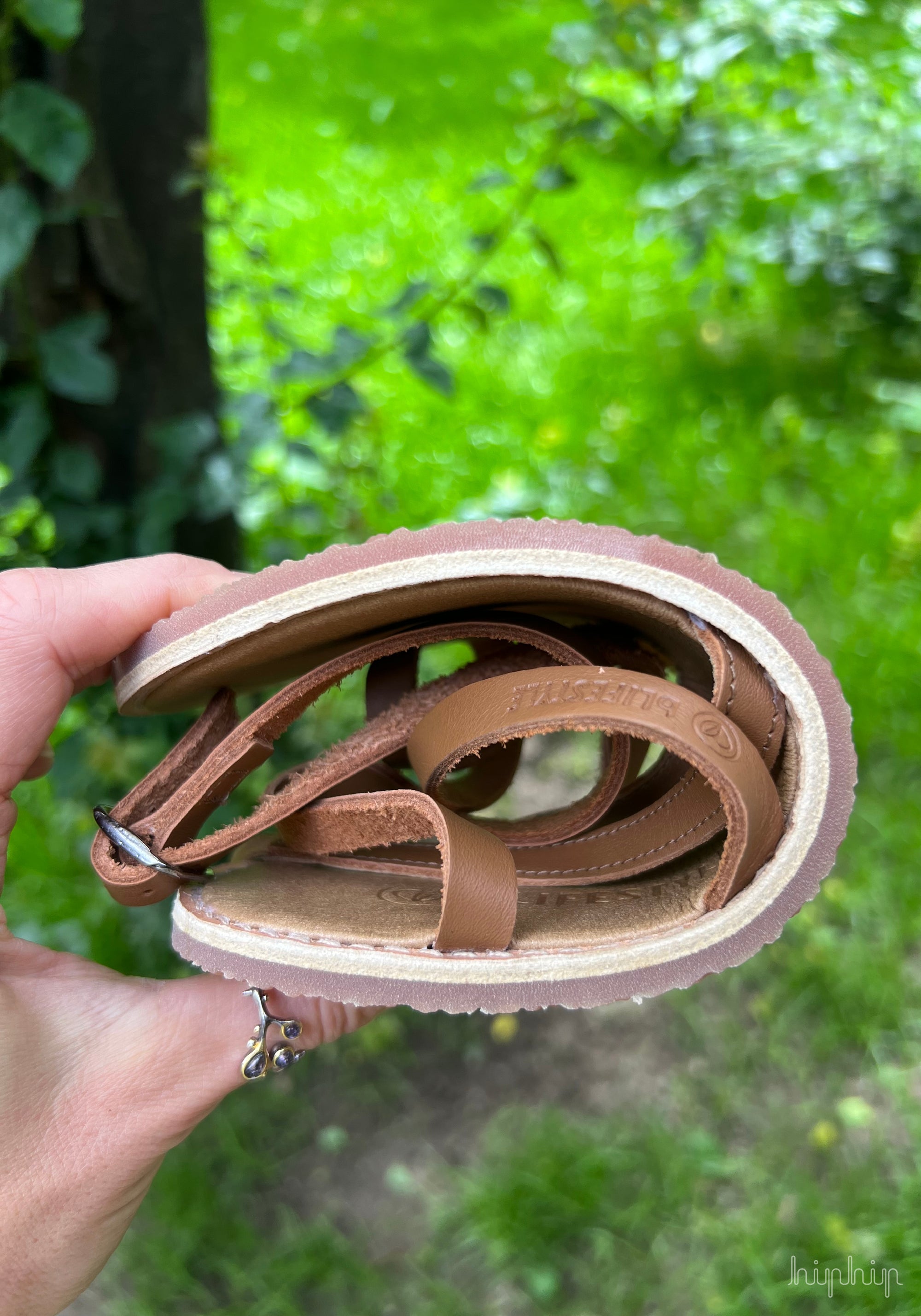 Sandale Barefoot din piele - Sunny Style Hazelnut