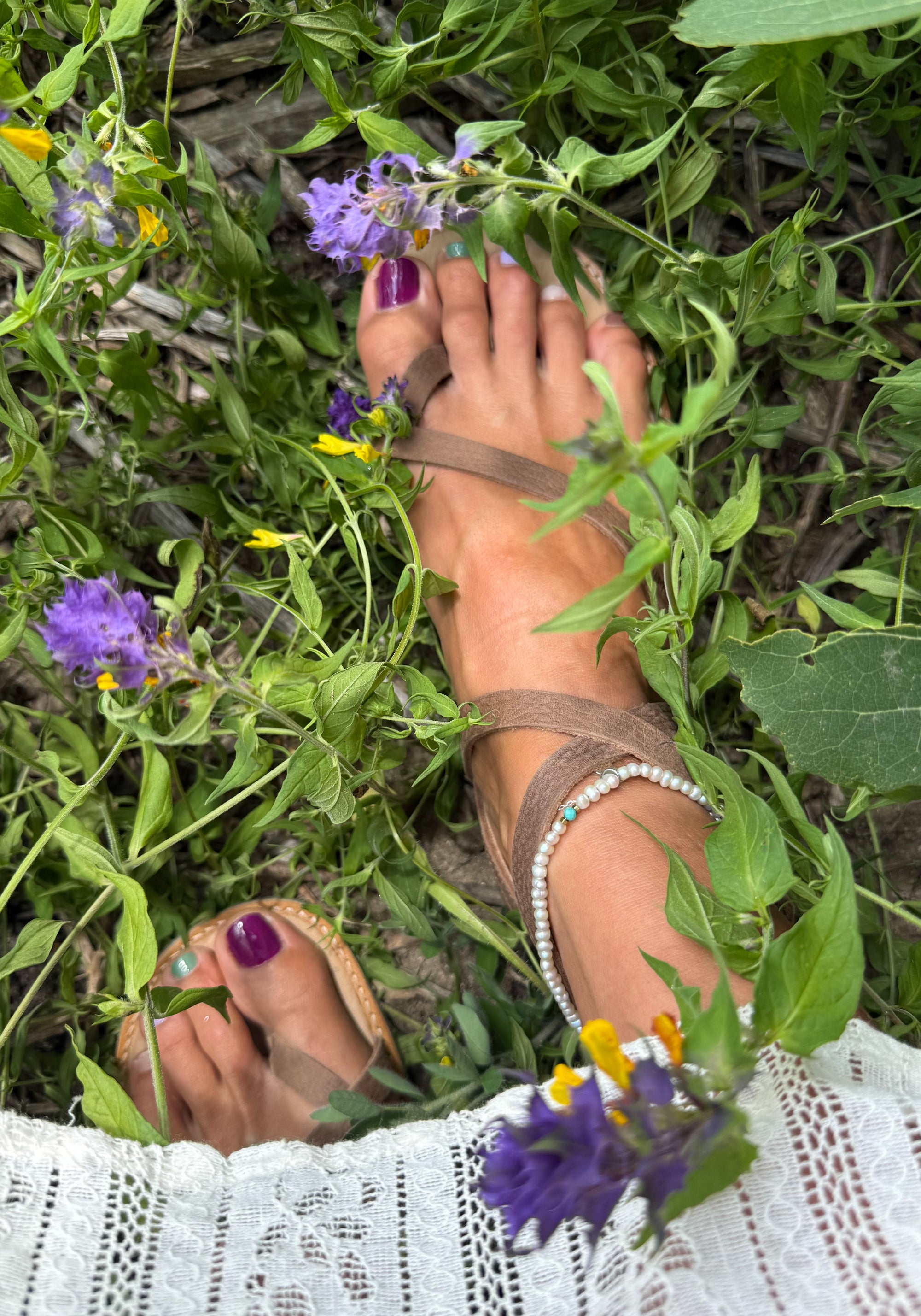 Sandale Barefoot din piele - Sunny Style Hazelnut