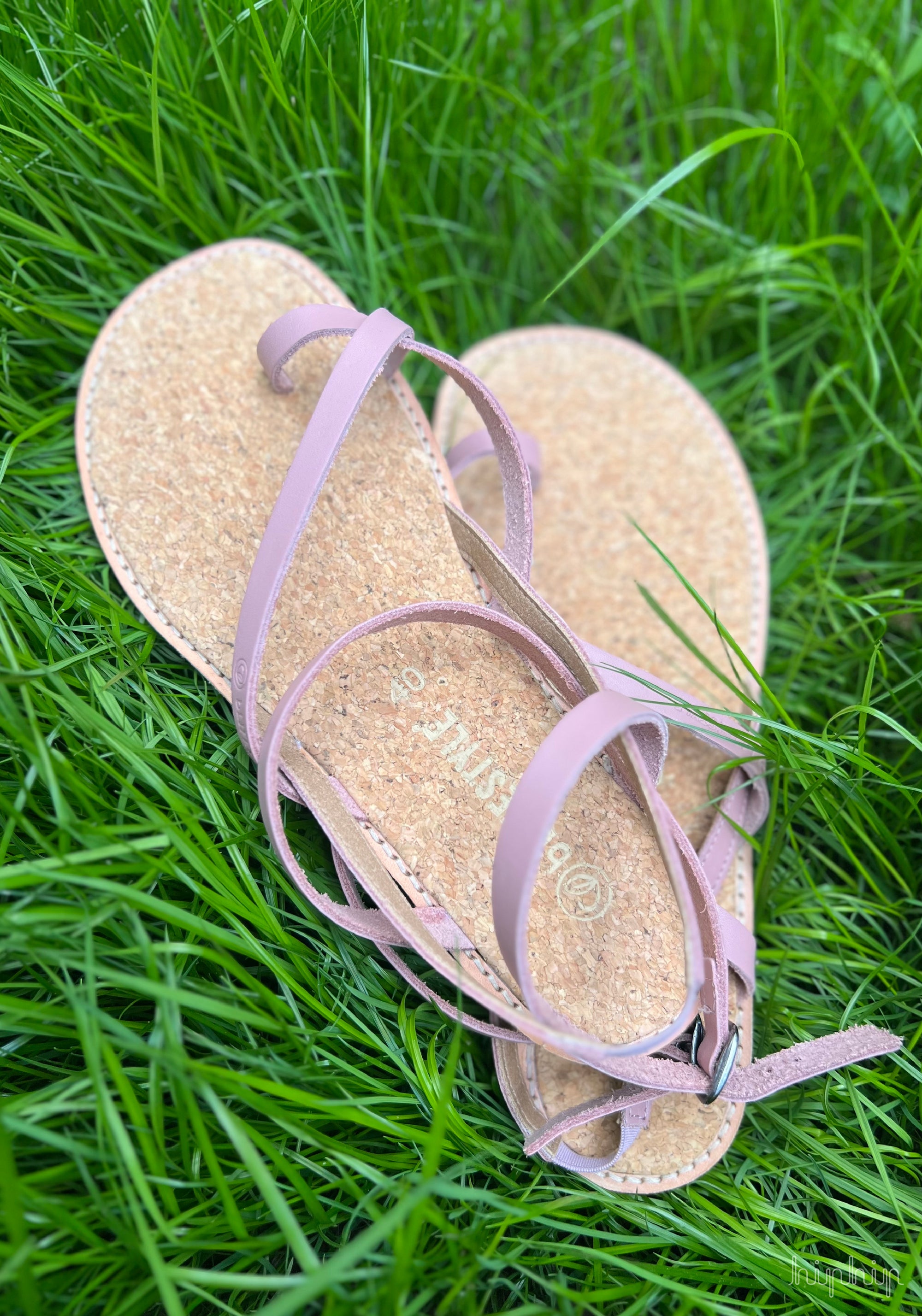Sandale Barefoot din piele - Sunny Style Rose
