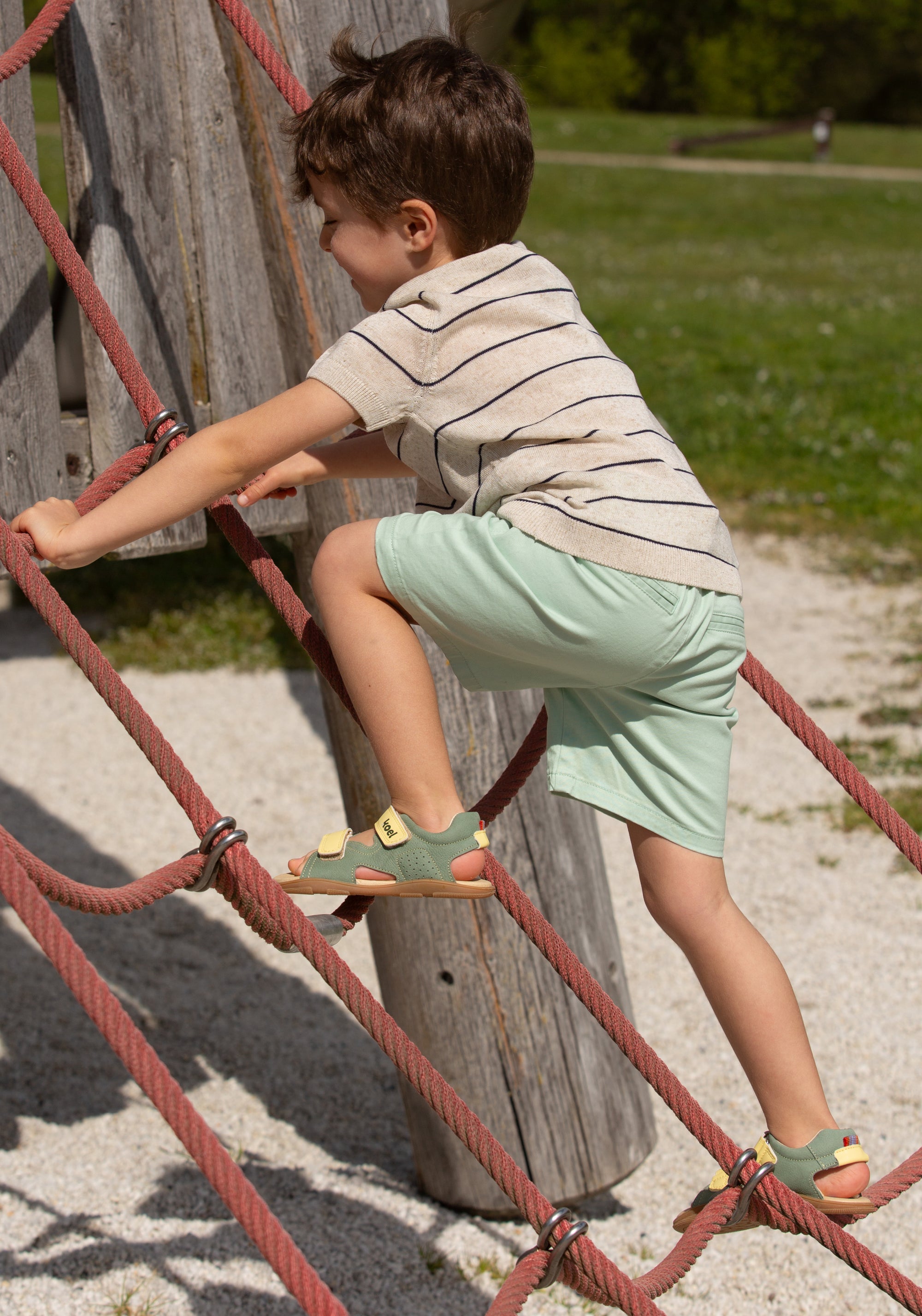 Sandale sport Barefoot din piele - Ova Olive