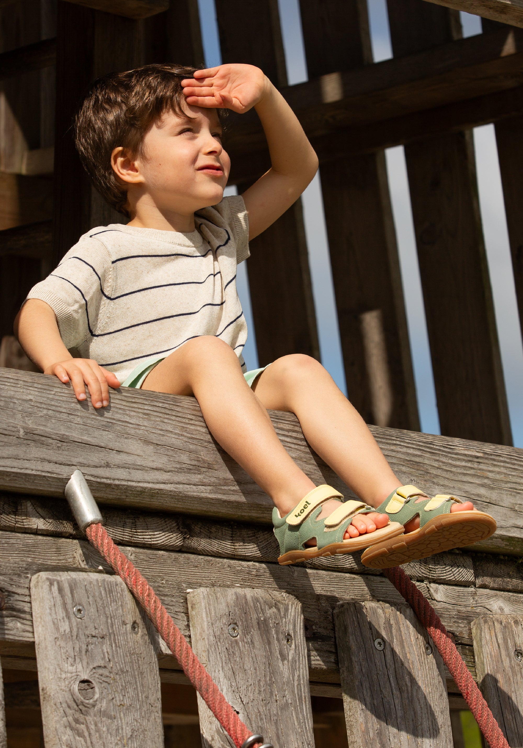 Sandale sport Barefoot din piele - Ova Olive