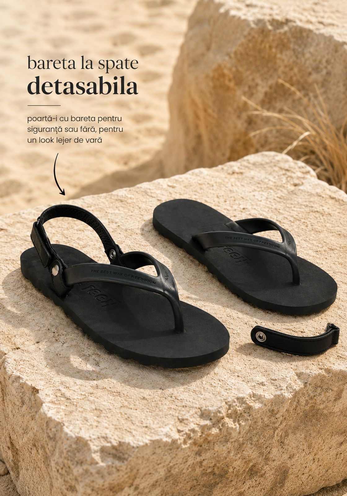 Sandale sport tip flip-flop Barefoot - Wave Black