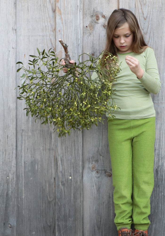 Set bluză și pantaloni din lână merinos - Green Cosilana HipHip.ro