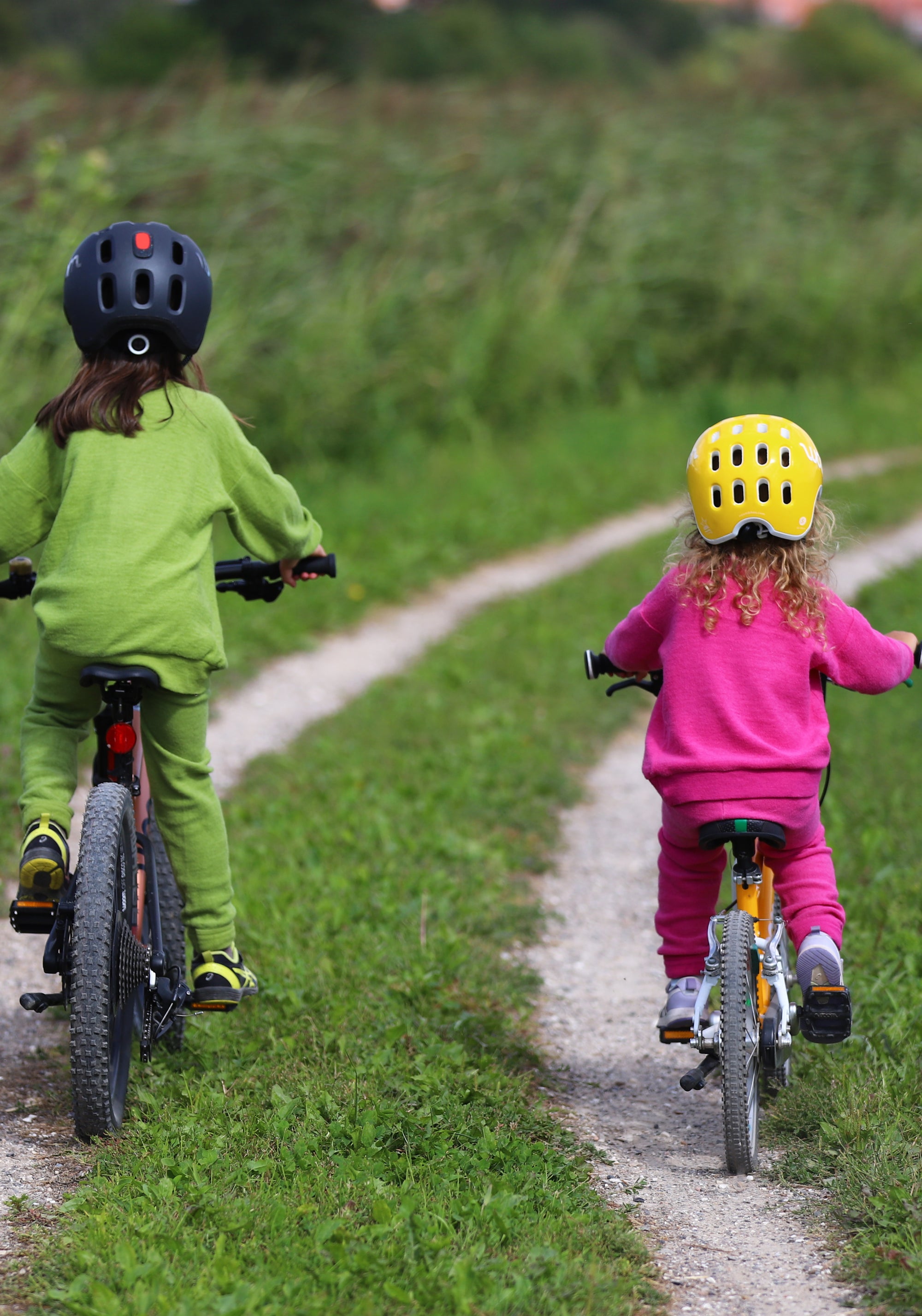 Set bluză și pantaloni terry din lână merinos - Green Melange