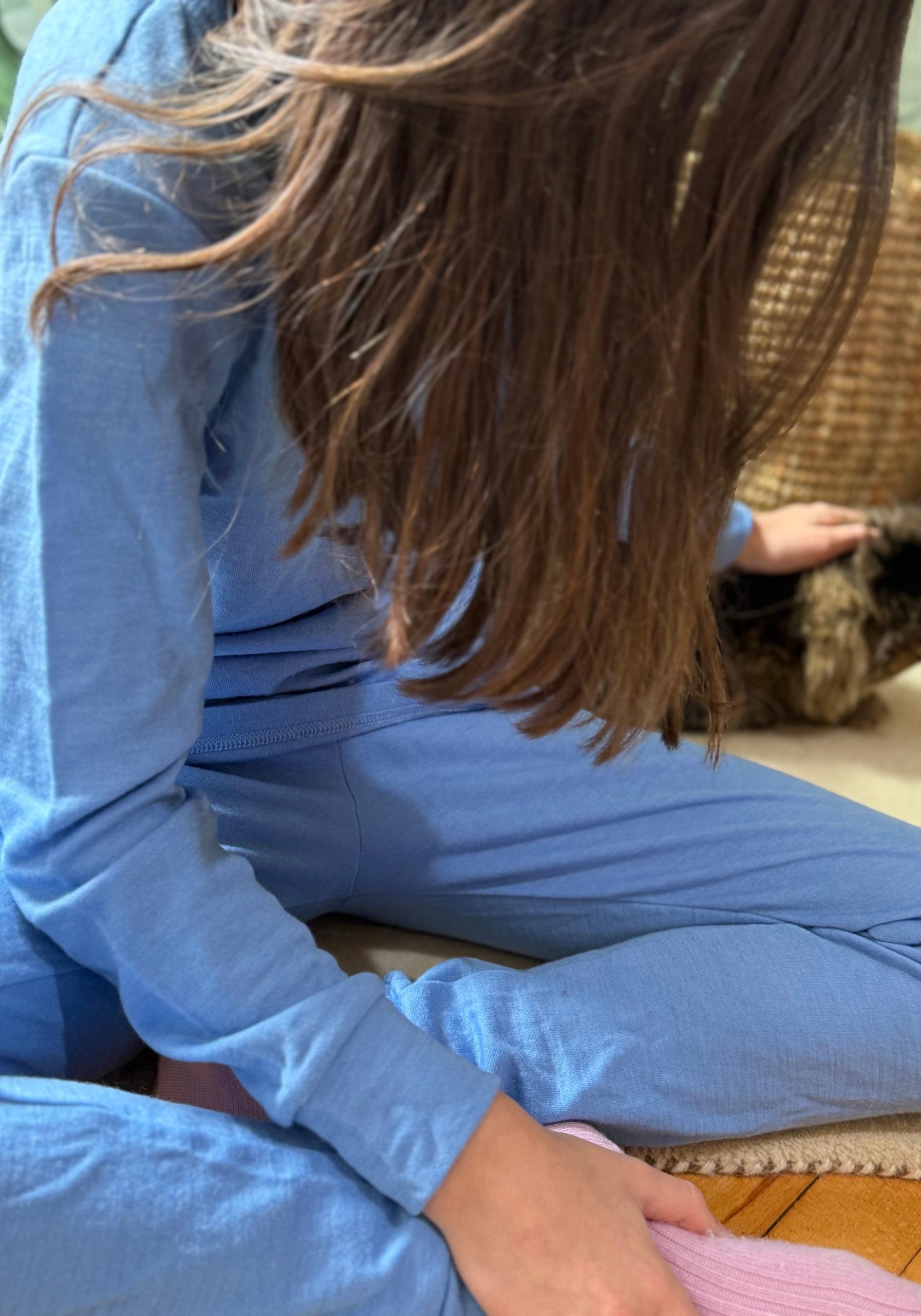 Set termic din lână merinos - Blue Allure