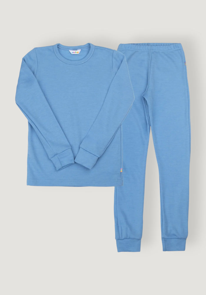 Set termic din lână merinos - Blue