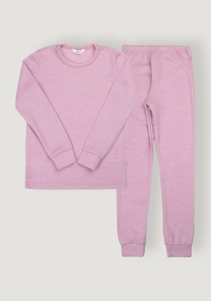 Set termic din lână merinos - Rose Melange