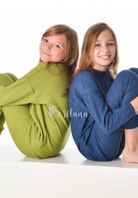 Homewear terry din lână merinos - Marine Melange Cosilana HipHip.ro
