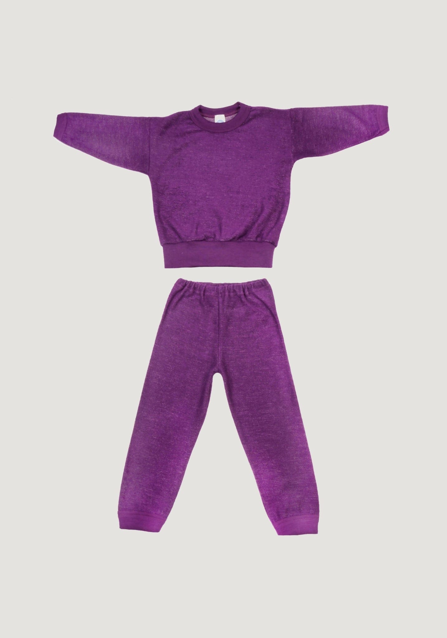 Homewear terry din lână merinos - Plum Melange Cosilana HipHip.ro