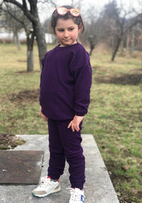 Homewear terry din lână merinos - Plum Melange Cosilana HipHip.ro