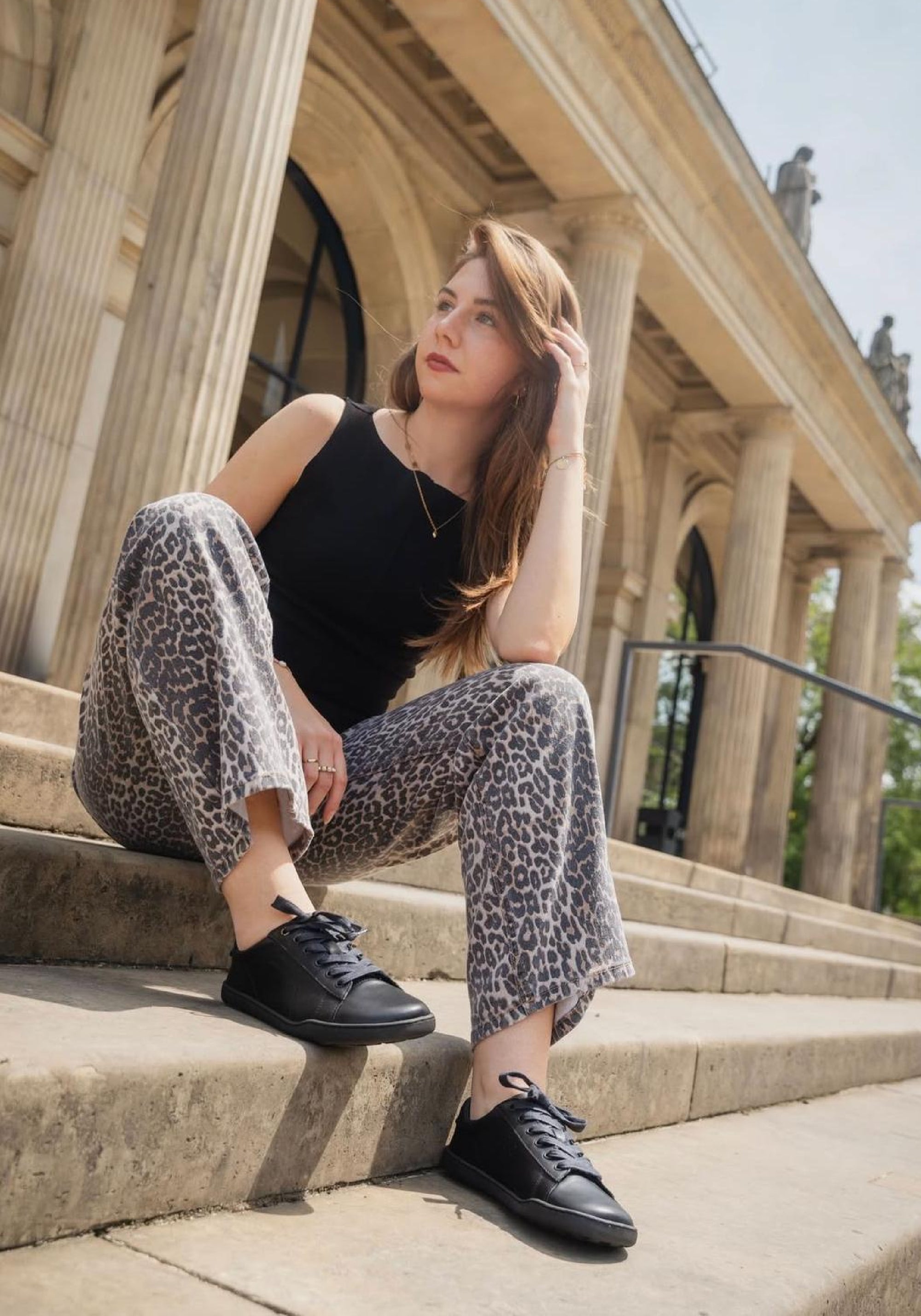 Sneakers Barefoot adulți din piele - Deep Black