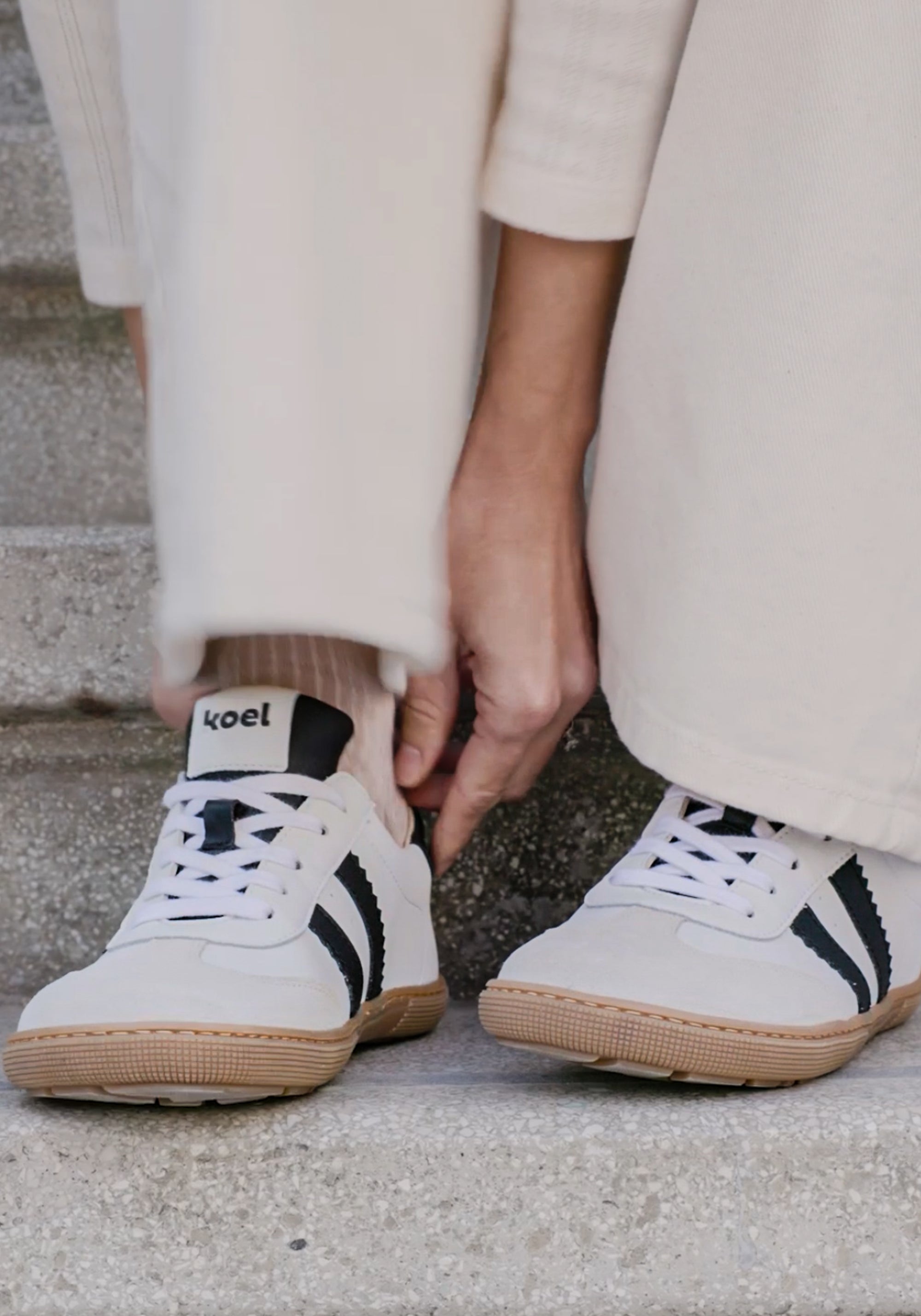 Sneakers Barefoot adulți din piele - Francie White
