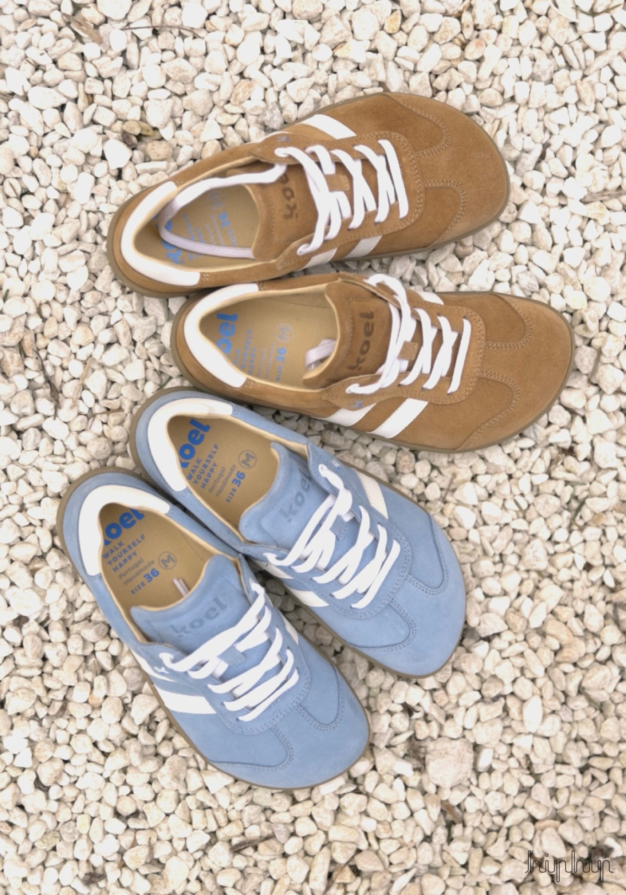 Sneakers Barefoot femei din piele - Ila Light Blue