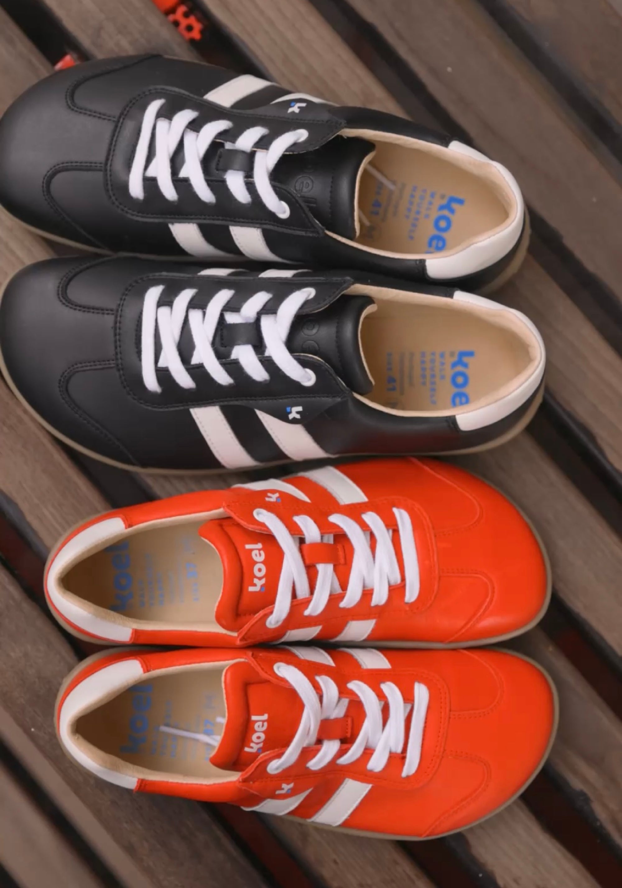 Sneakers Barefoot femei din piele - Ila Red