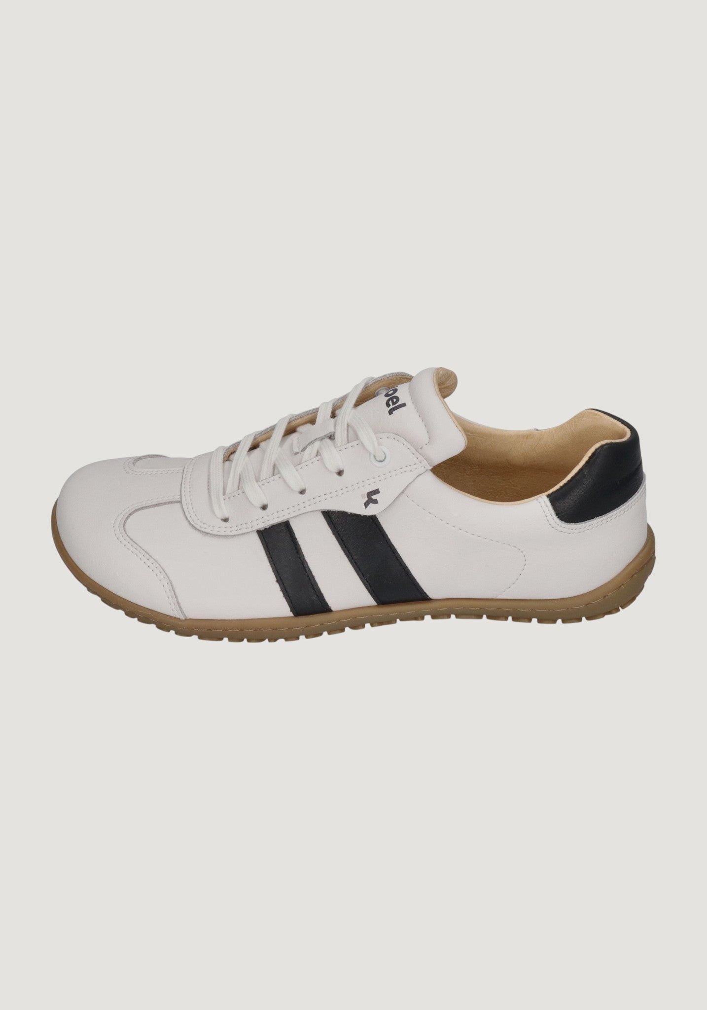 Sneakers Barefoot bărbați din piele - Ilo Offwhite/Black