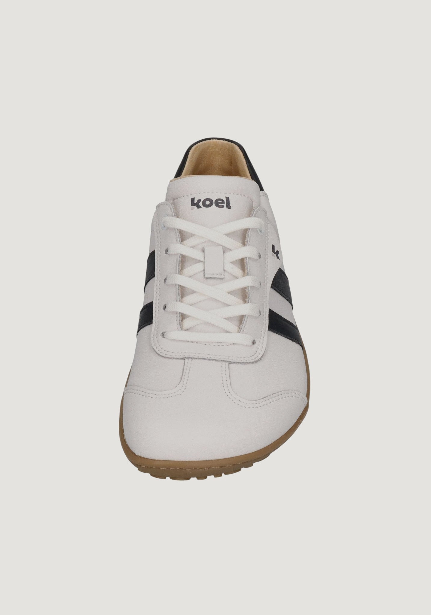 Sneakers Barefoot bărbați din piele - Ilo Offwhite/Black