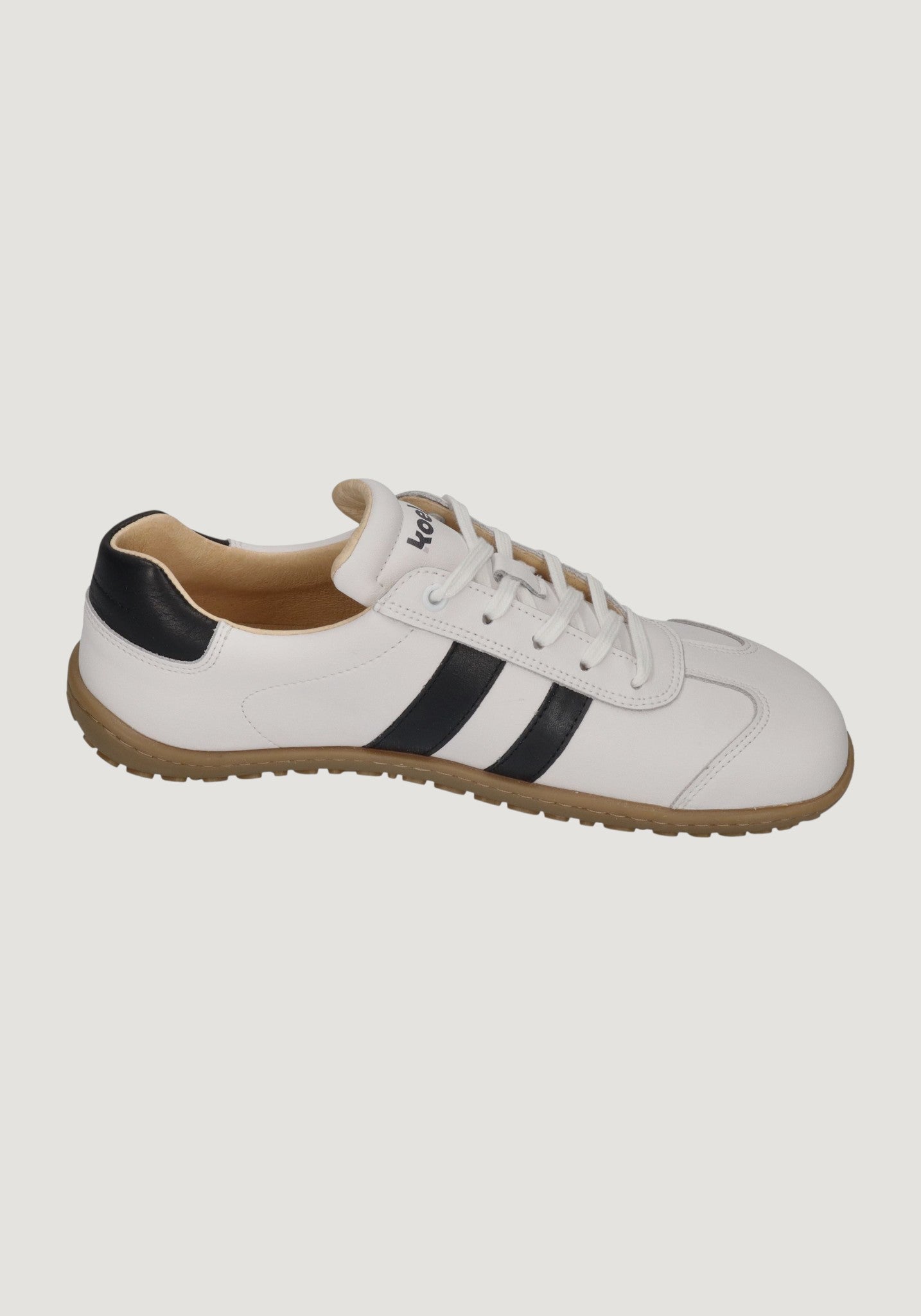 Sneakers Barefoot bărbați din piele - Ilo Offwhite/Black