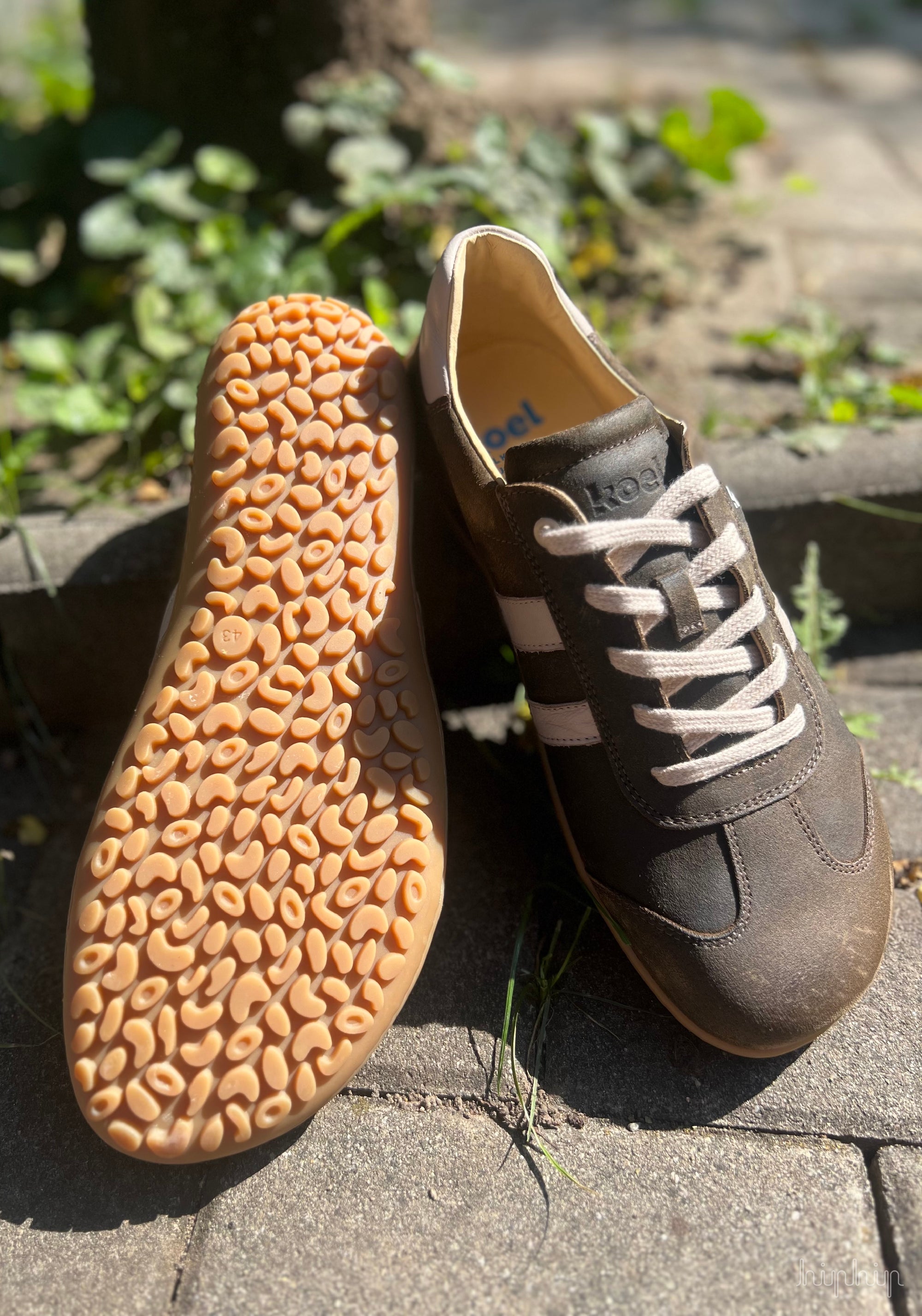 Sneakers Barefoot bărbați din piele - Ilo Taupe