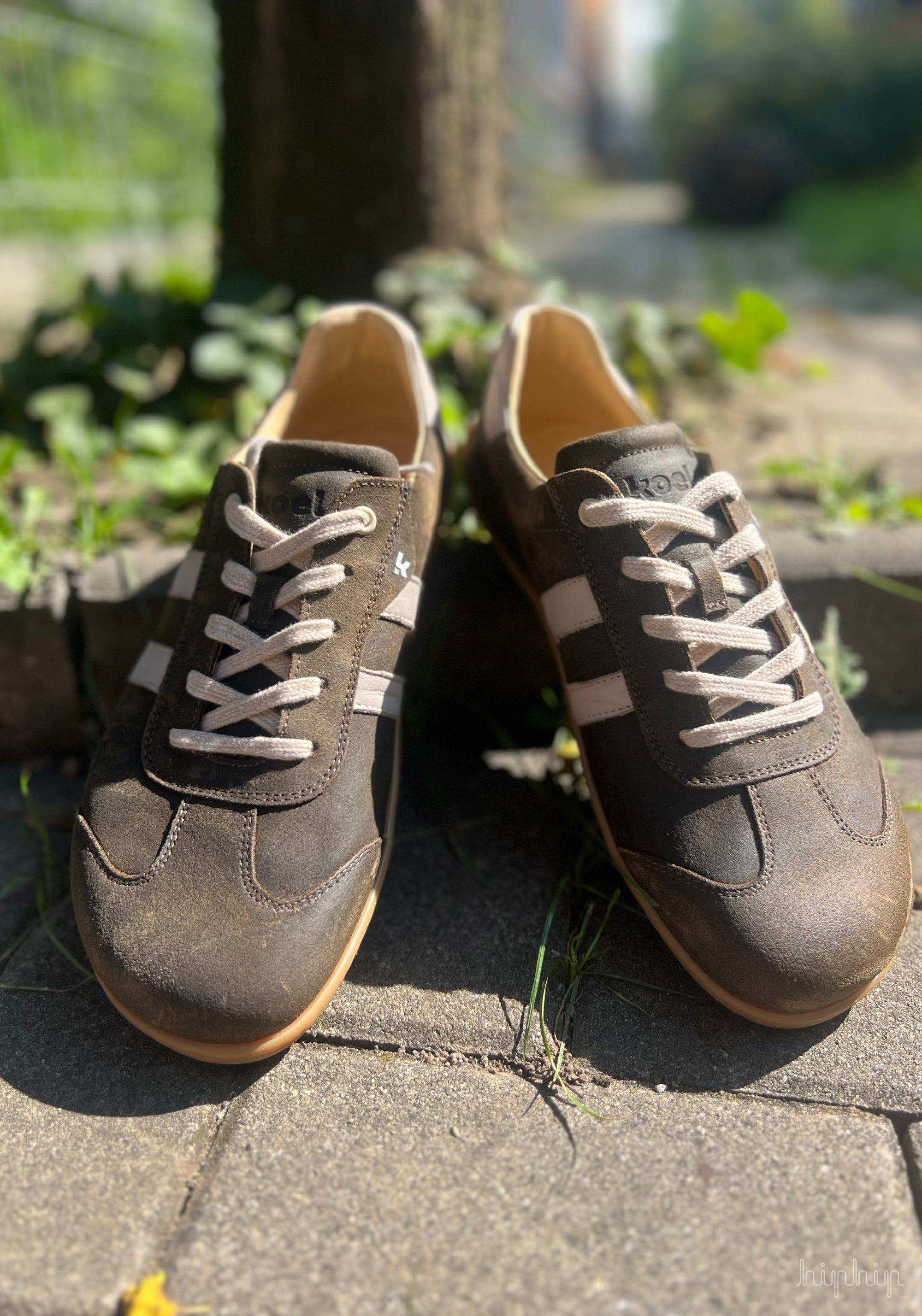 Sneakers Barefoot bărbați din piele - Ilo Taupe