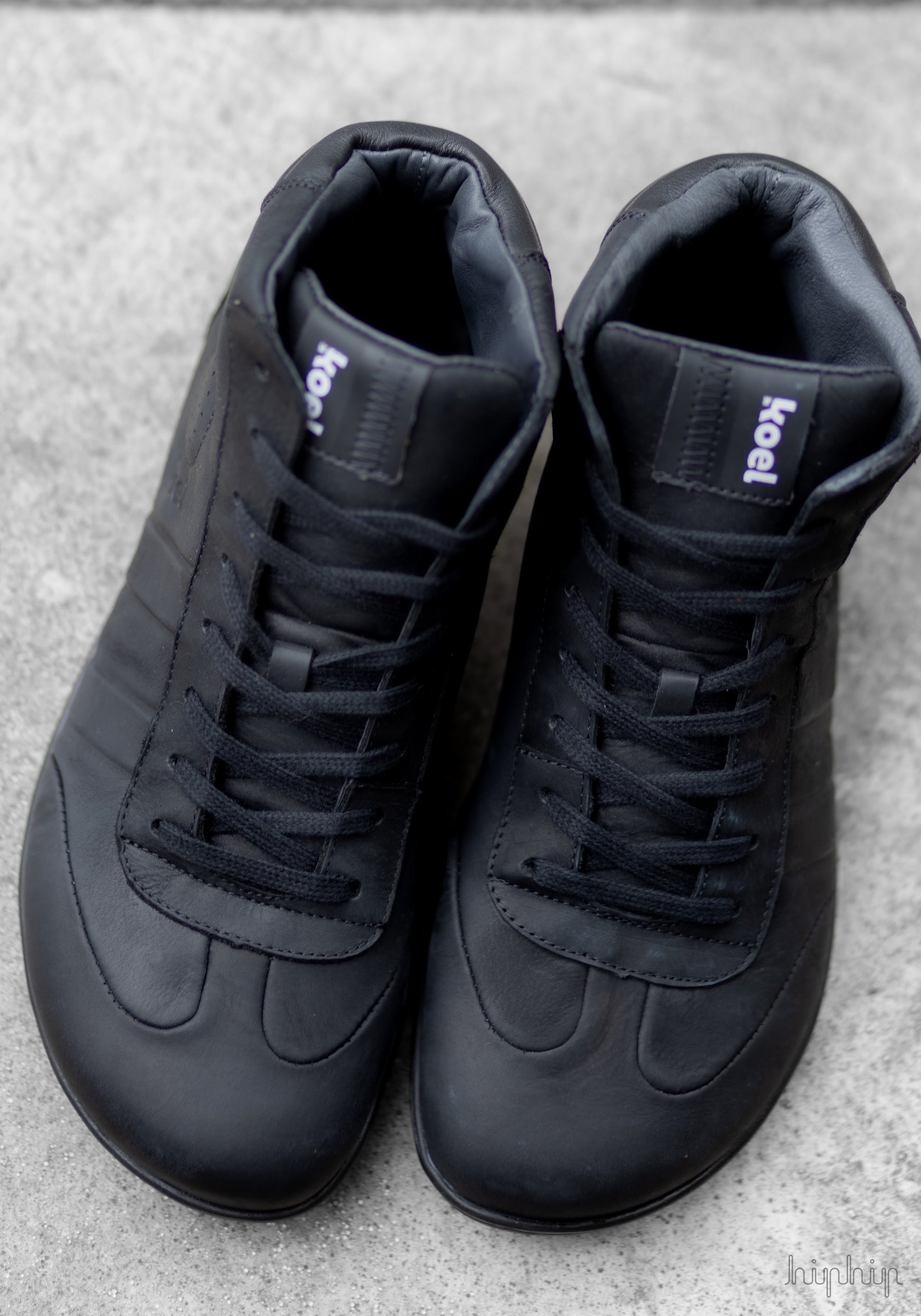 Sneakers Barefoot bărbați din piele - Izo Black