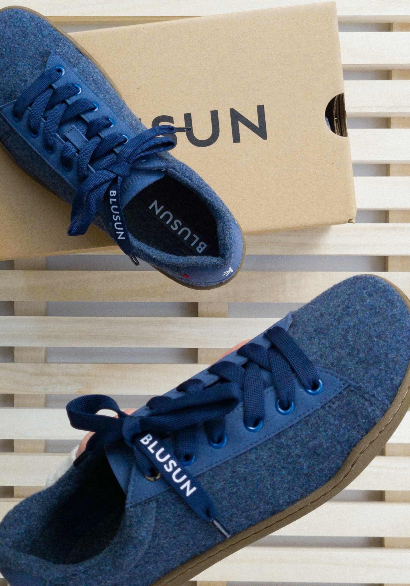 Sneakers Barefoot din lână - BLSN-102W Blue