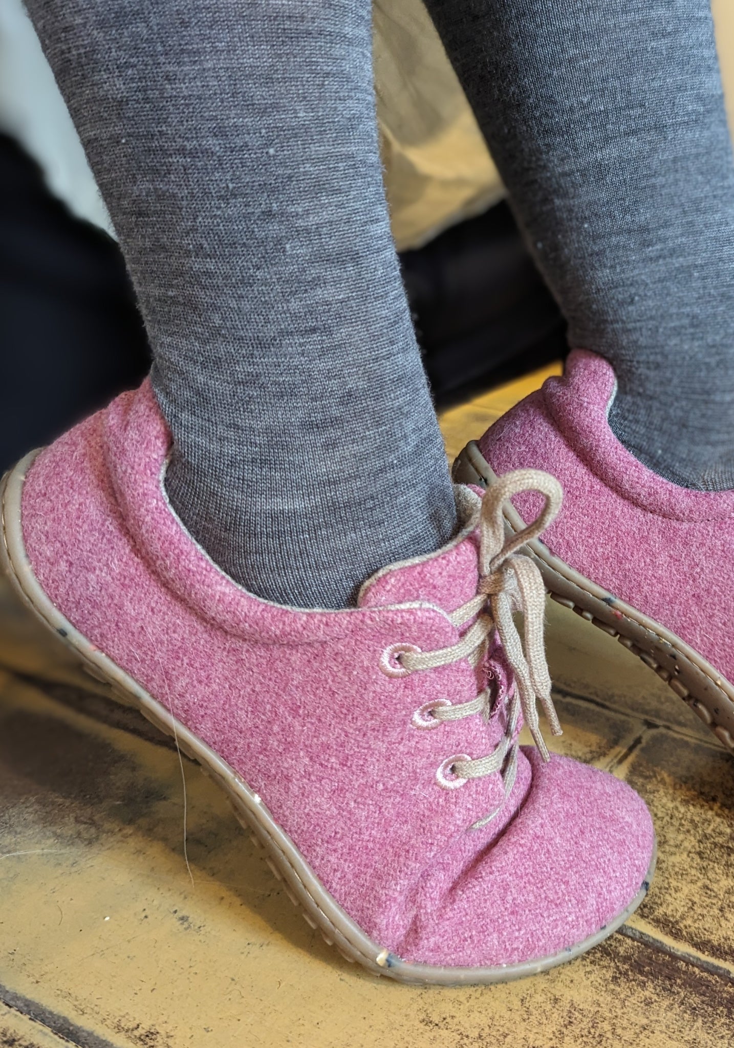 Sneakers Barefoot femei din lână merinos - Ines Imperial Pink Koel HipHip.ro
