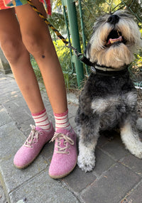 Sneakers Barefoot femei din lână merinos - Ines Imperial Pink Koel HipHip.ro