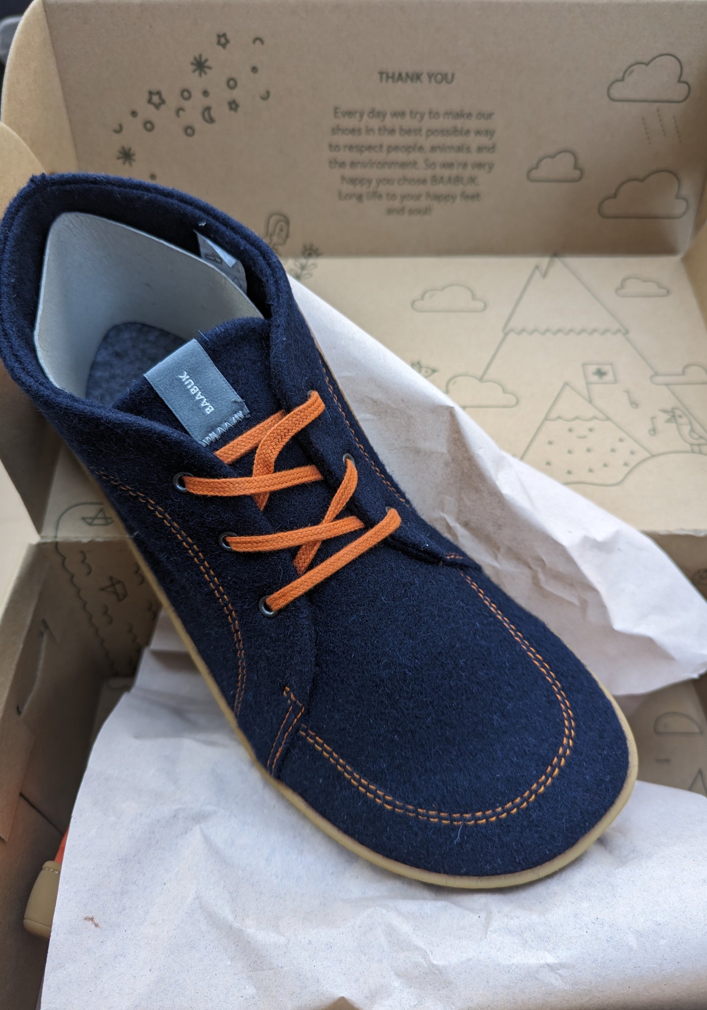 Sneakers Barefoot din lână - Zero Wooler Navy Blue Baabuk HipHip.ro