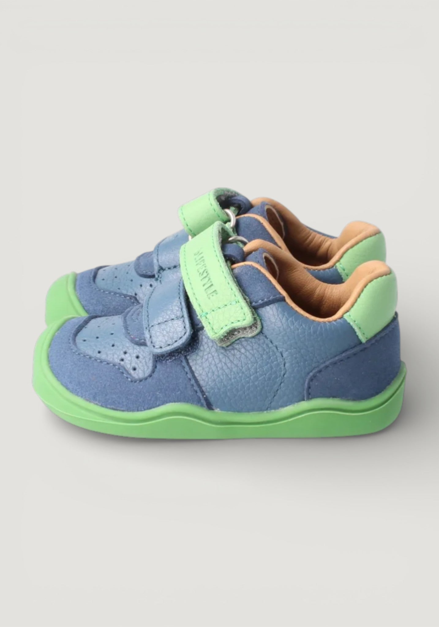 Sneakers Barefoot din piele - Anura Baby Sea Blue