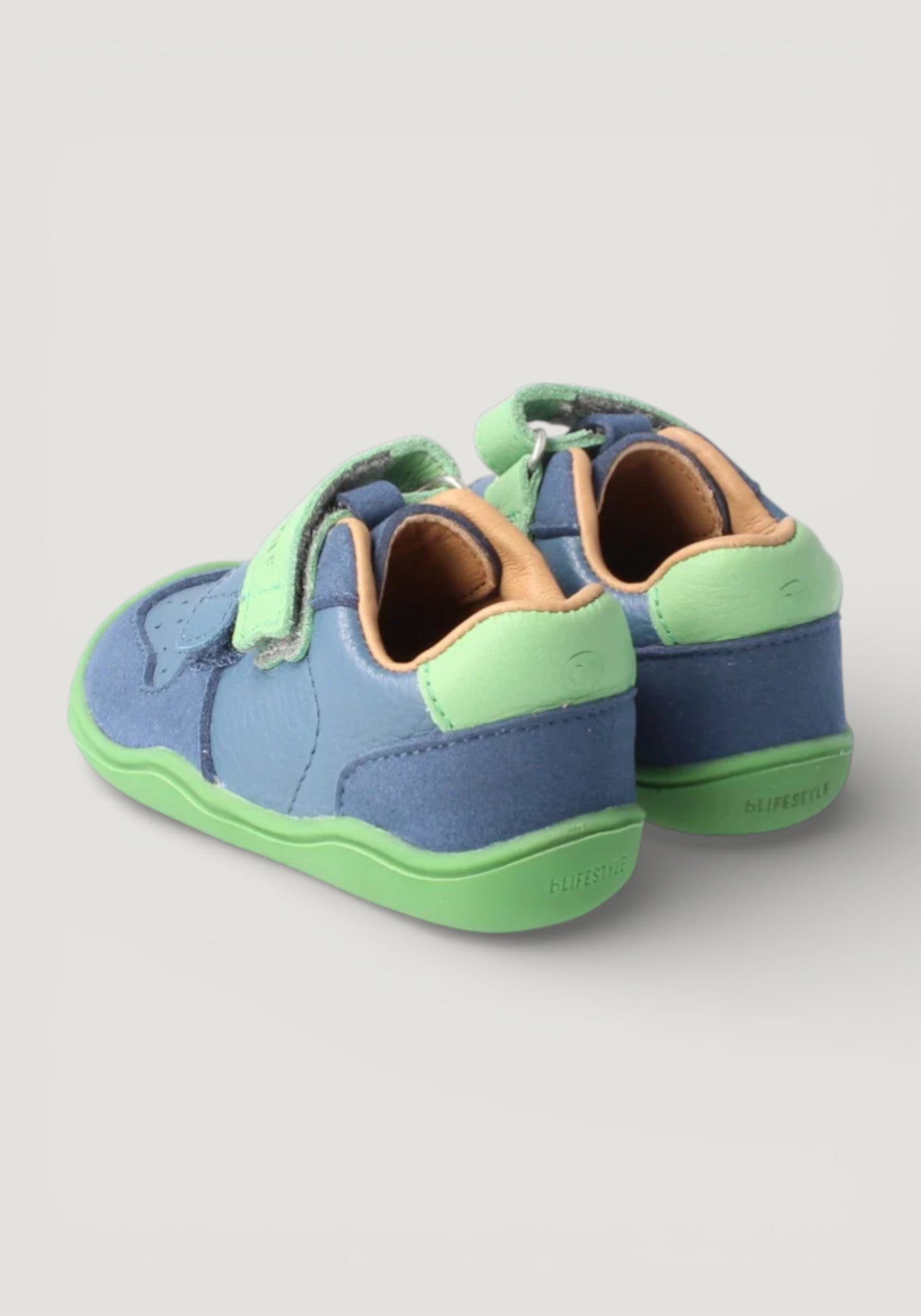 Sneakers Barefoot din piele - Anura Baby Sea Blue