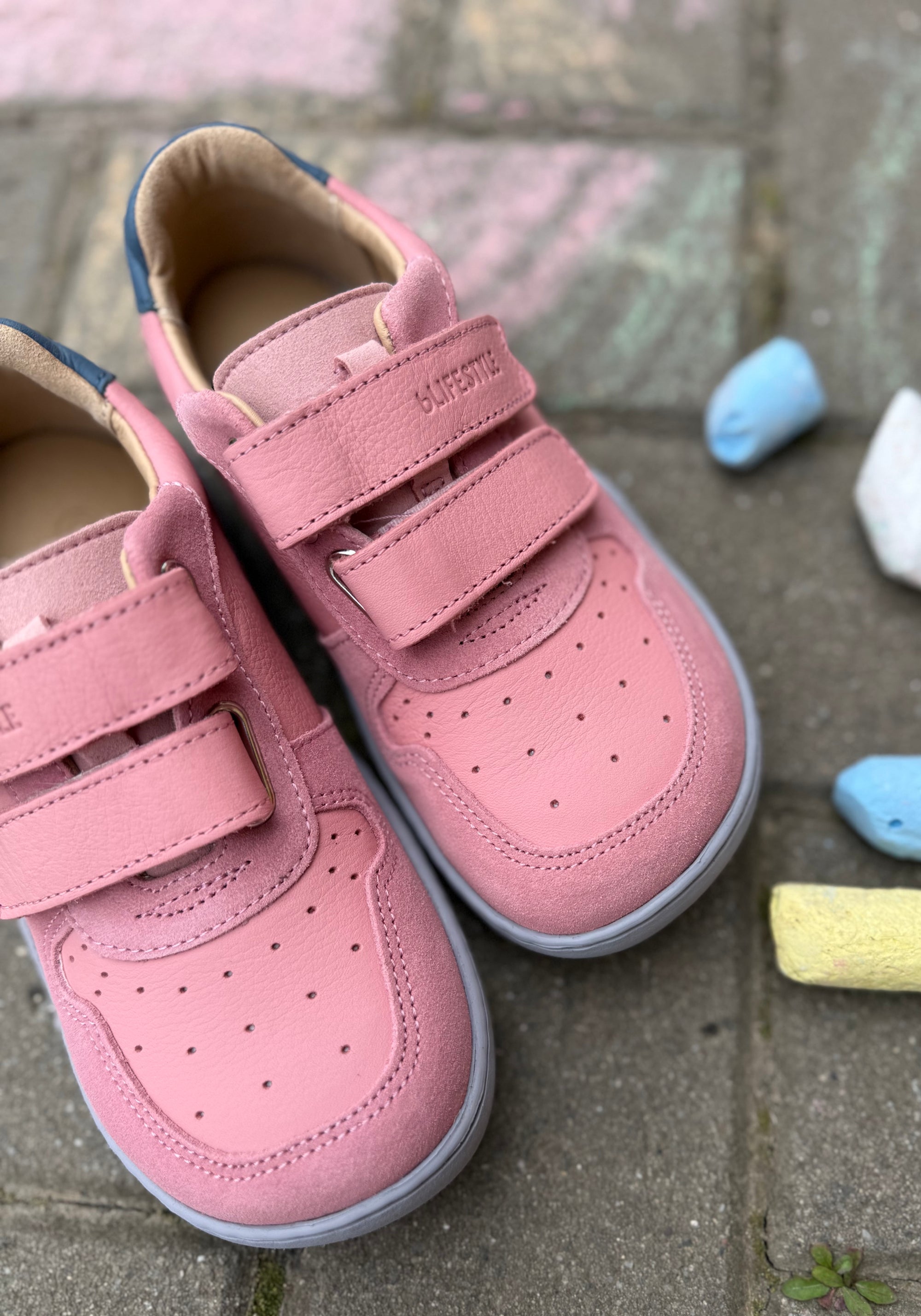 Sneakers Barefoot din piele - Anura Cloud Rose