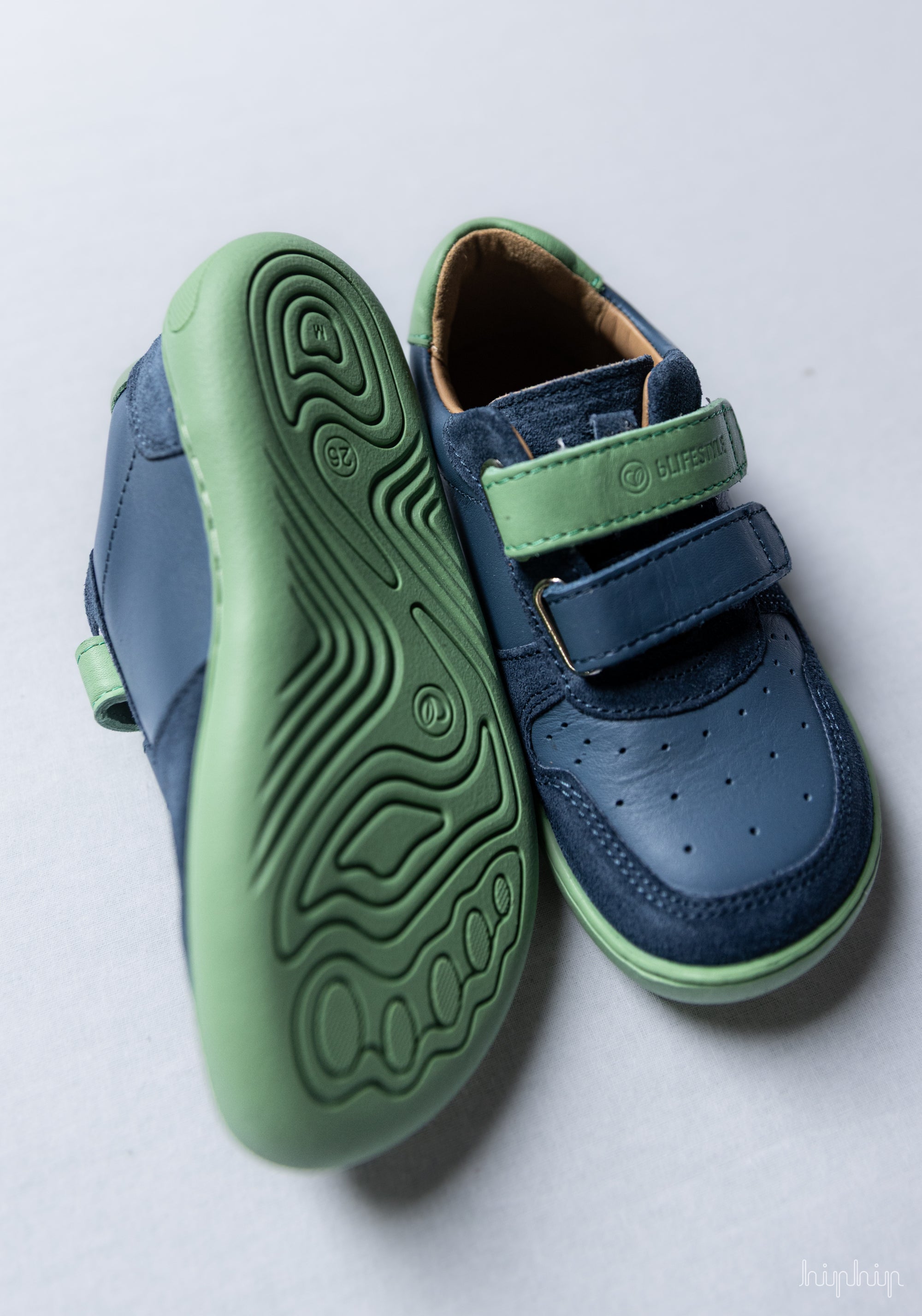 Sneakers Barefoot din piele - Anura Sea Blue