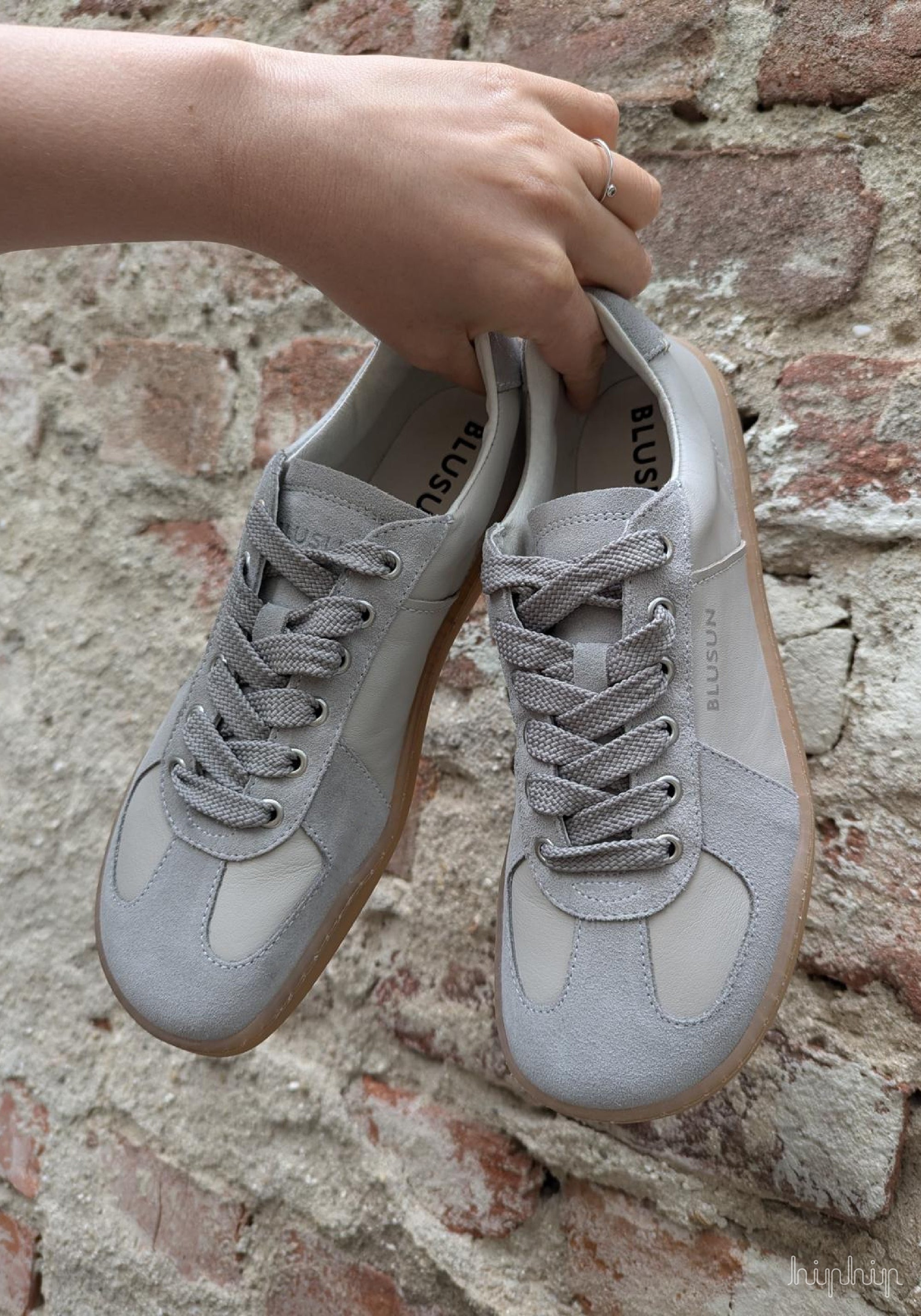 Sneakers Barefoot din piele - BLSN-200W Grey