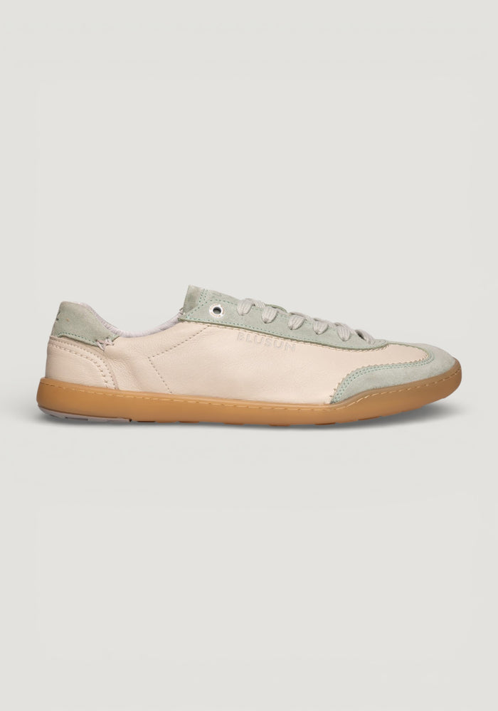 Sneakers Barefoot din piele - BLSN-220W Off White/Green