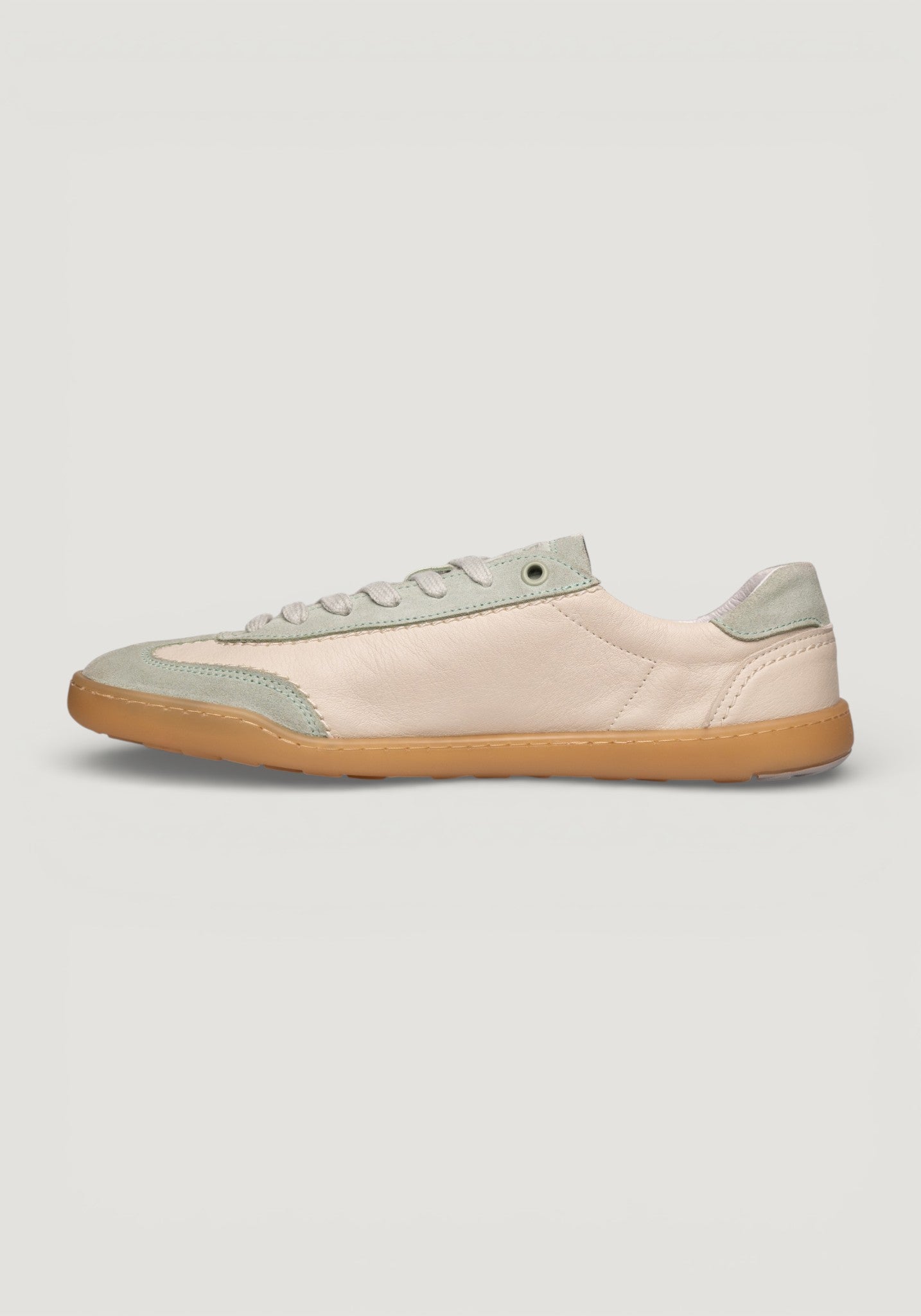 Sneakers Barefoot din piele - BLSN-220W Off White/Green