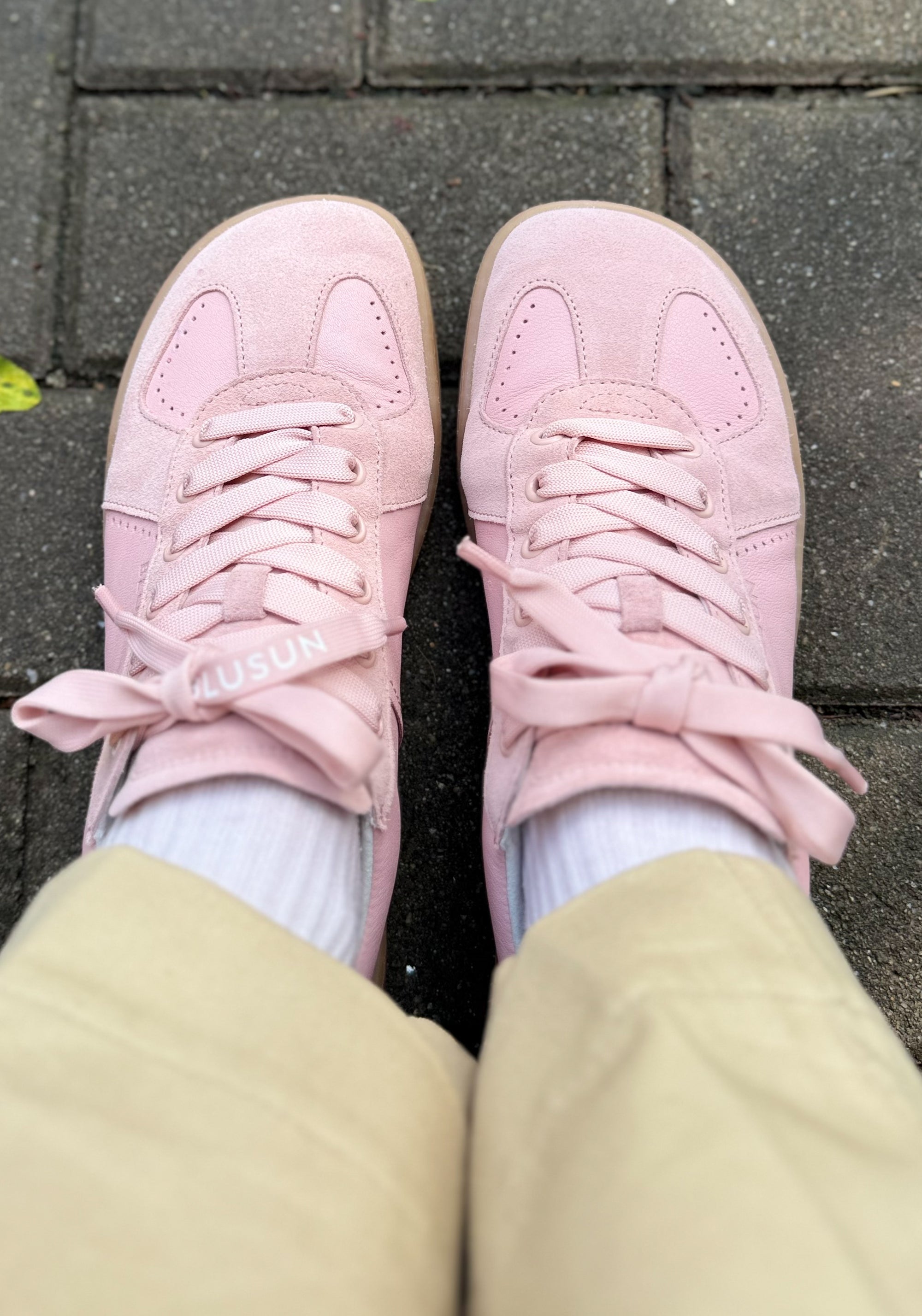 Sneakers Barefoot din piele - Blush
