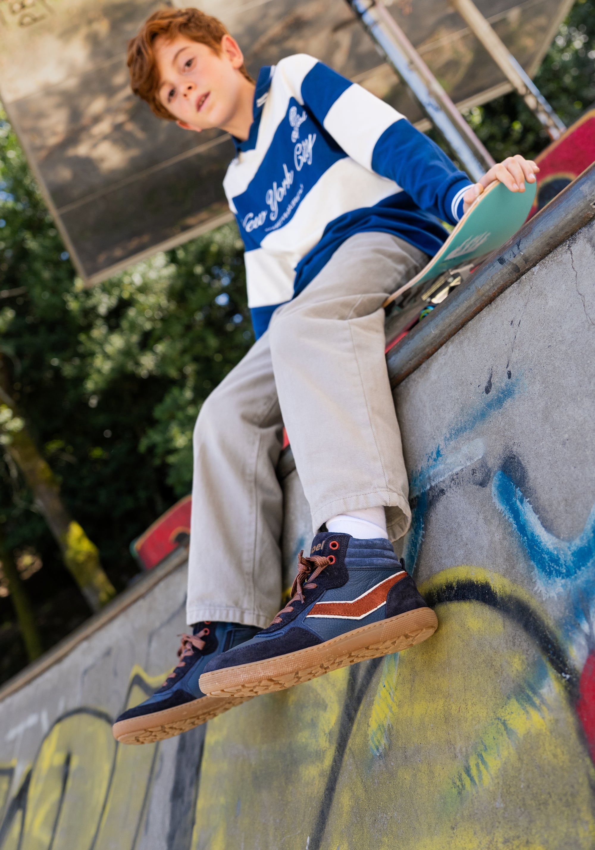 Sneakers Barefoot din piele - Danish Navy
