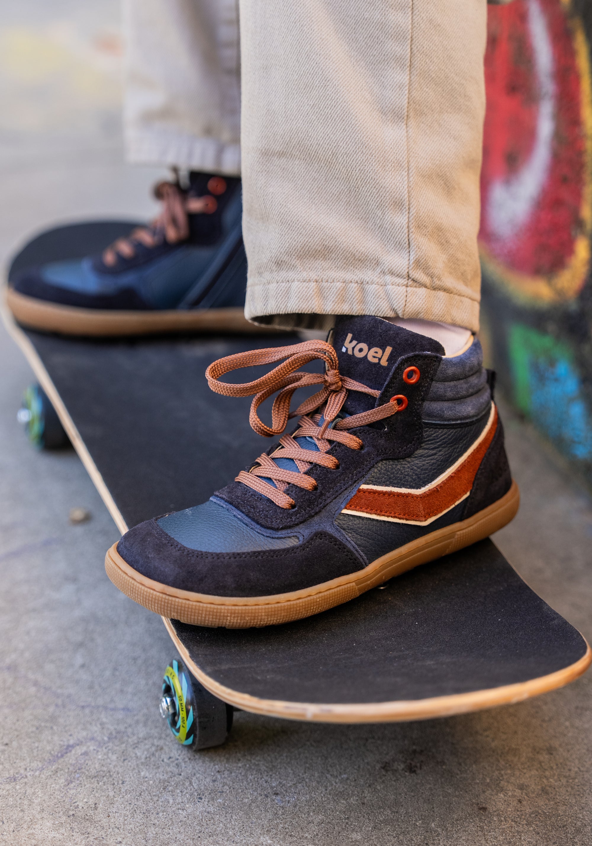 Sneakers Barefoot din piele - Danish Navy