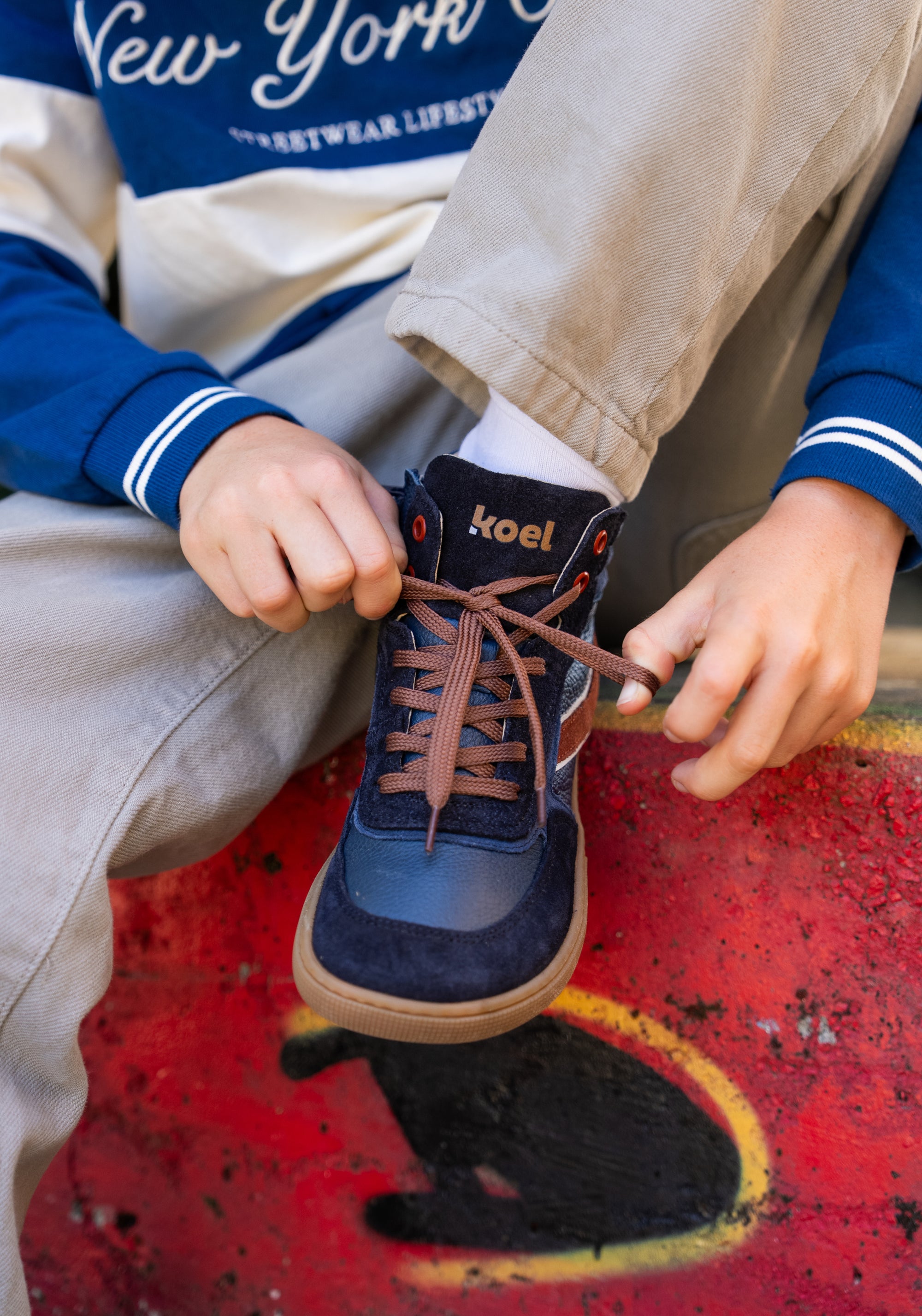 Sneakers Barefoot din piele - Danish Navy