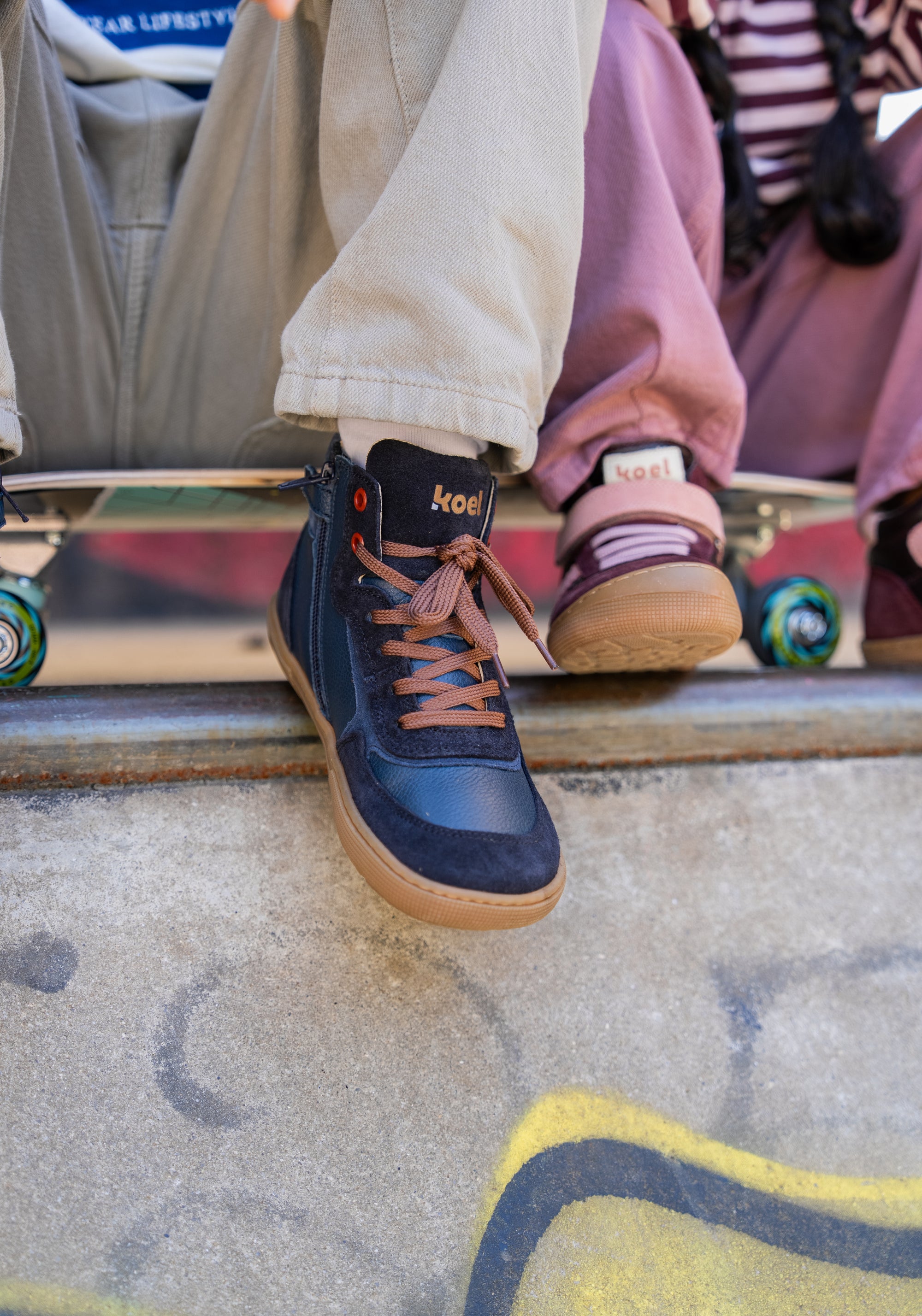 Sneakers Barefoot din piele - Danish Navy